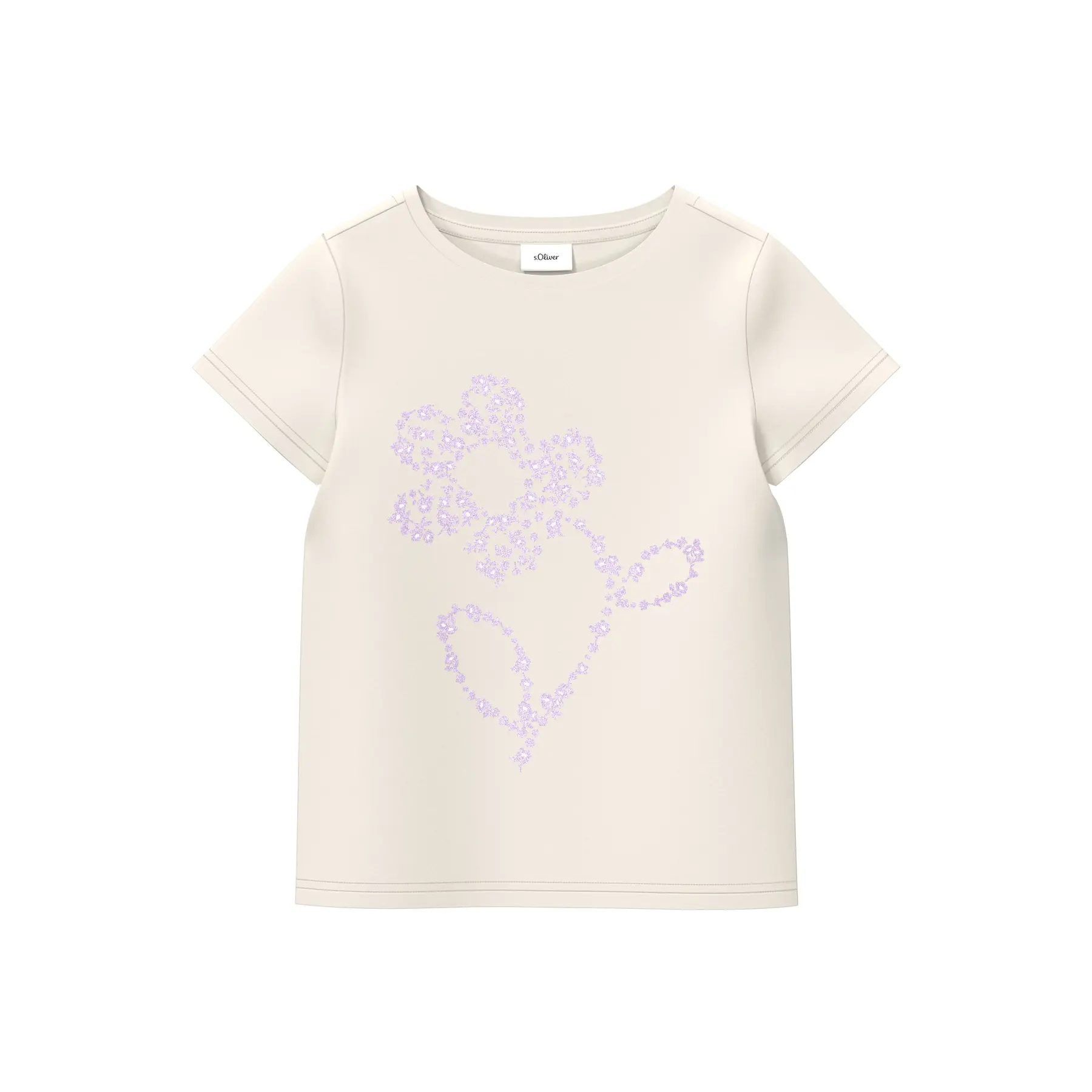 Mädchen T-Shirt aus Baumwolljersey mit Glitzerprint s.Oliver
