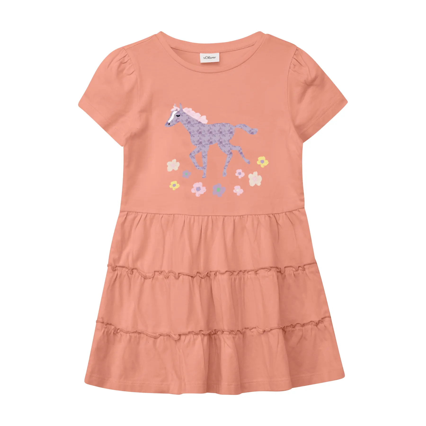 Vestito in jersey con maniche a sbuffo e dettagli luccicanti bambina s.Oliver