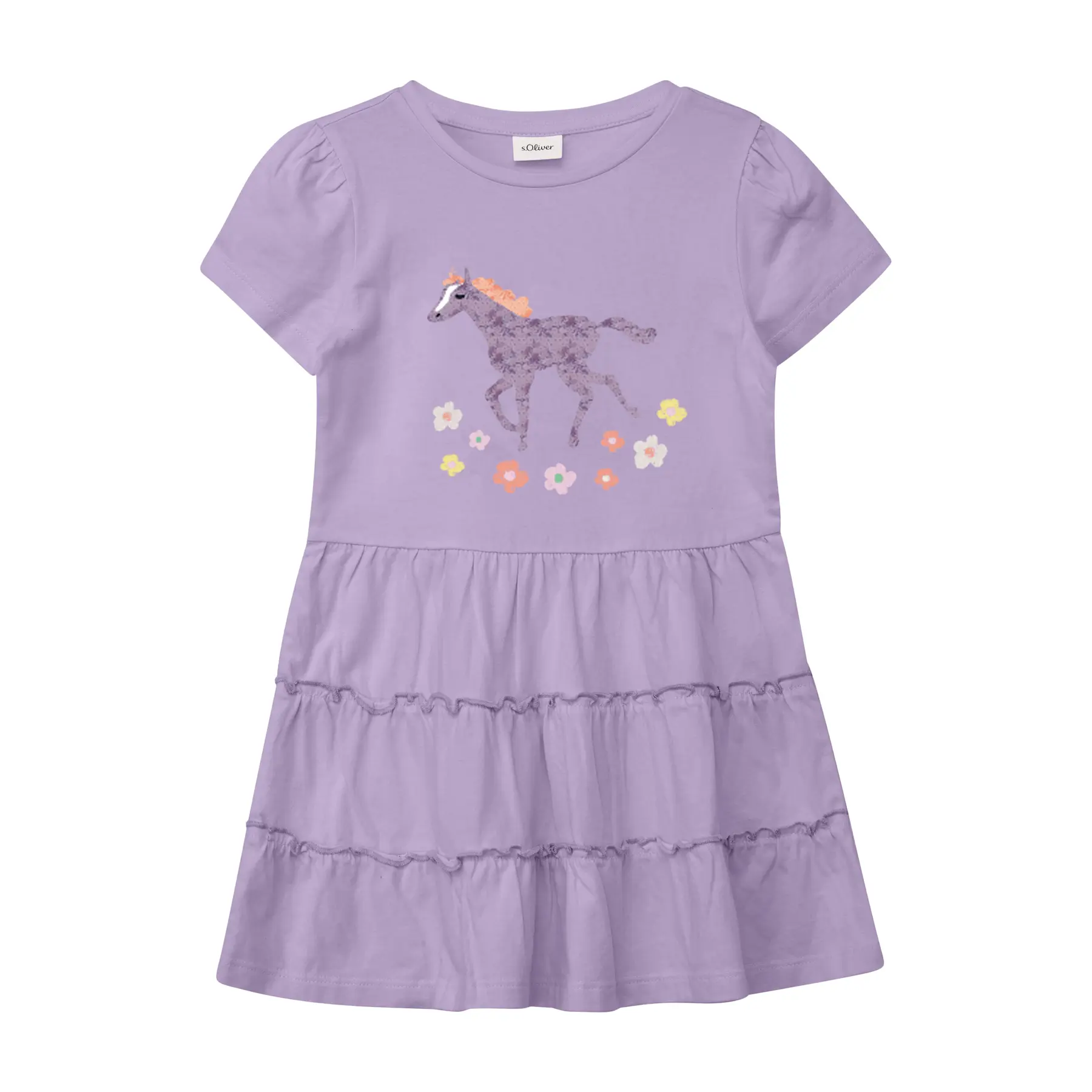 Vestito in jersey con maniche a sbuffo e dettagli luccicanti bambina s.Oliver
