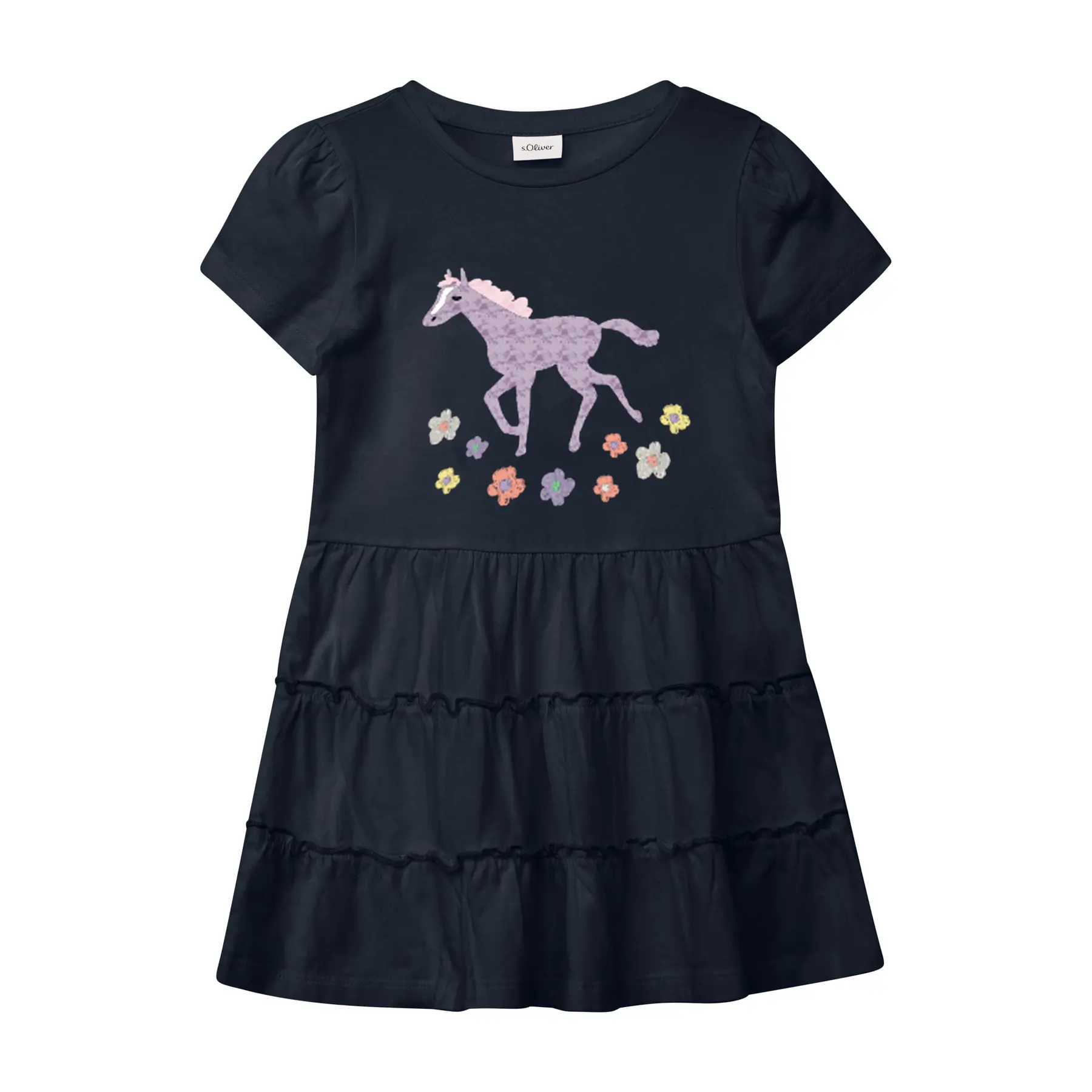 Vestito in jersey con maniche a sbuffo e dettagli luccicanti bambina s.Oliver