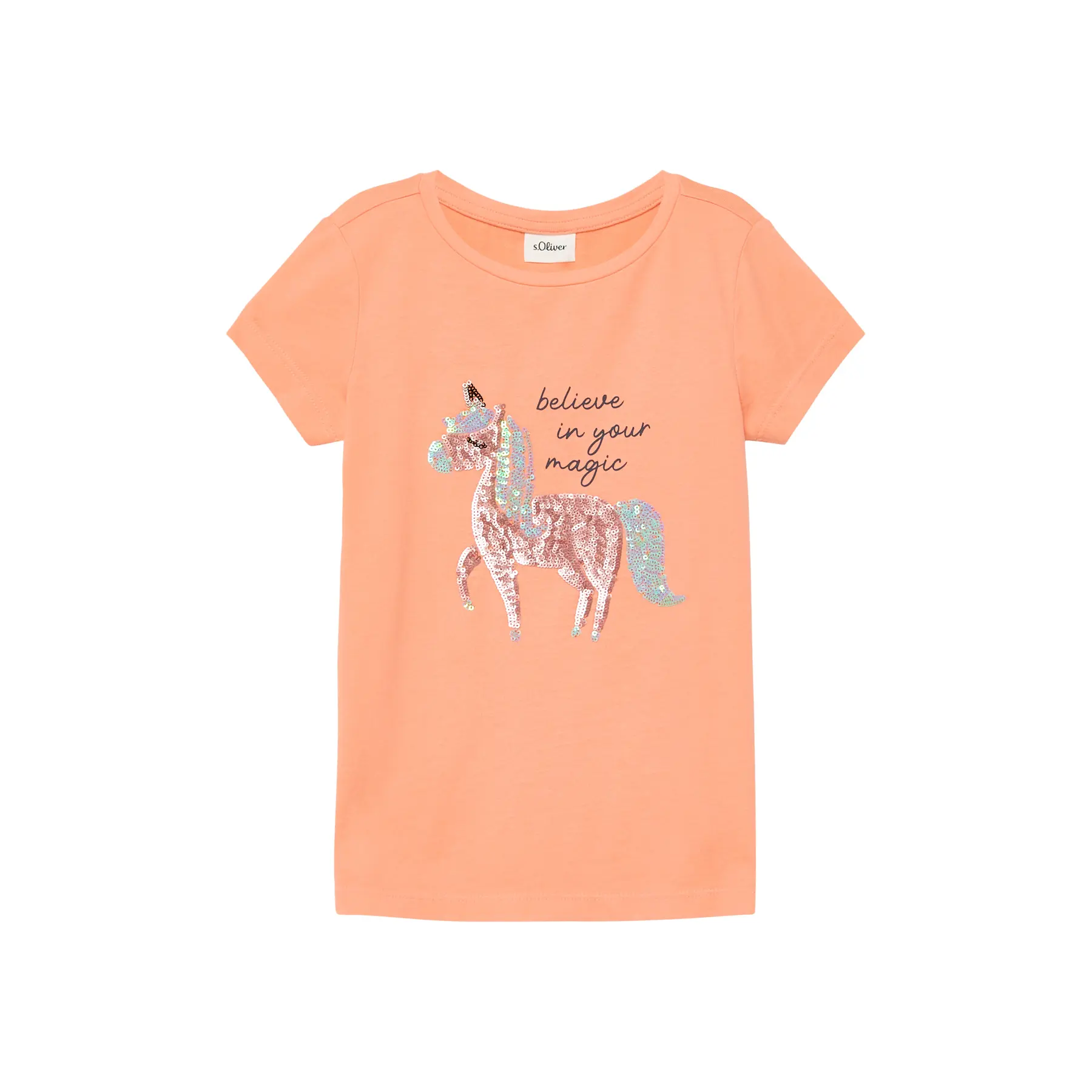 T-shirt in trapezform mit wendbarem Druck und glitzernden Details Mädchen s.Oliver