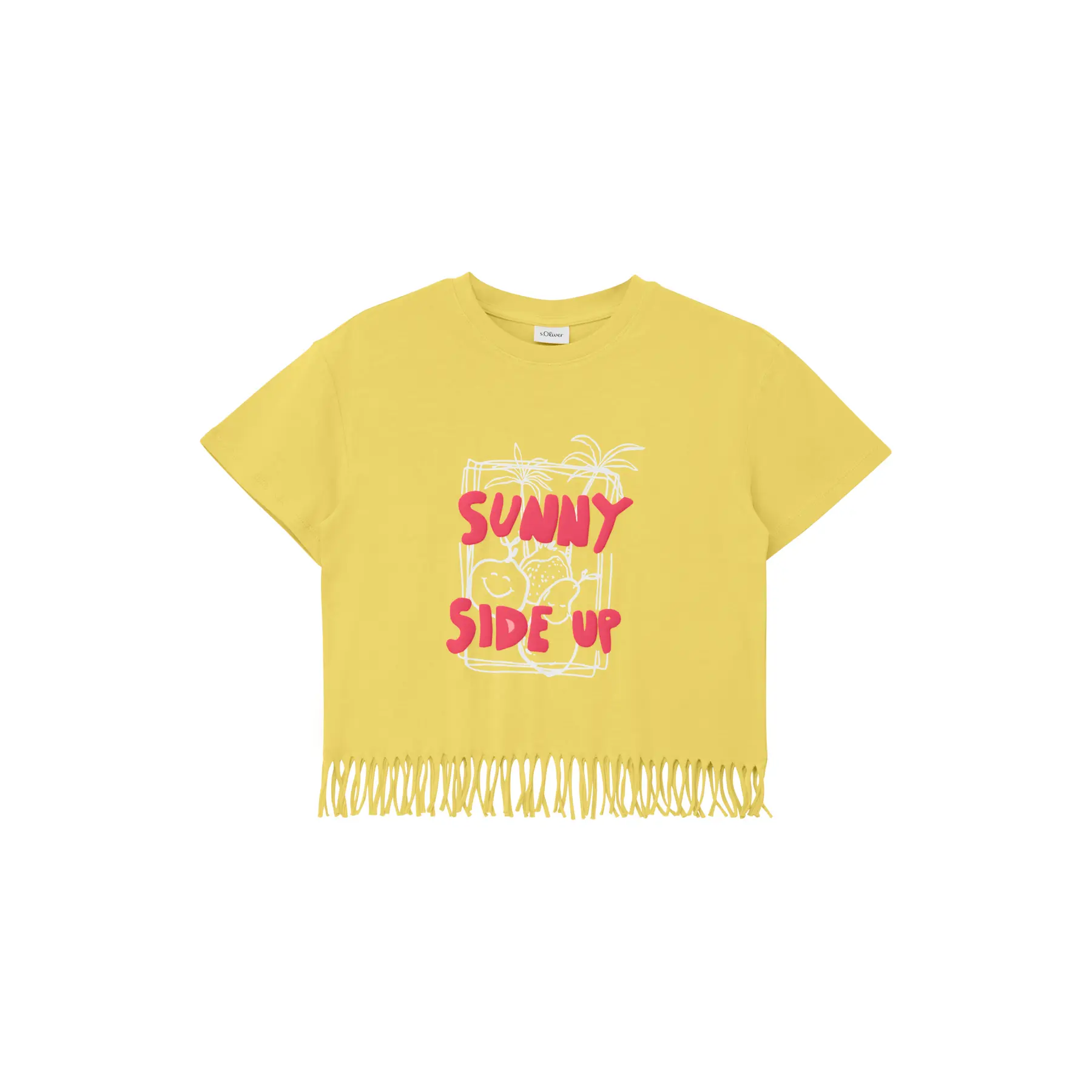 T-shirt Oversize con frange e stampa Foam ragazza s.Oliver