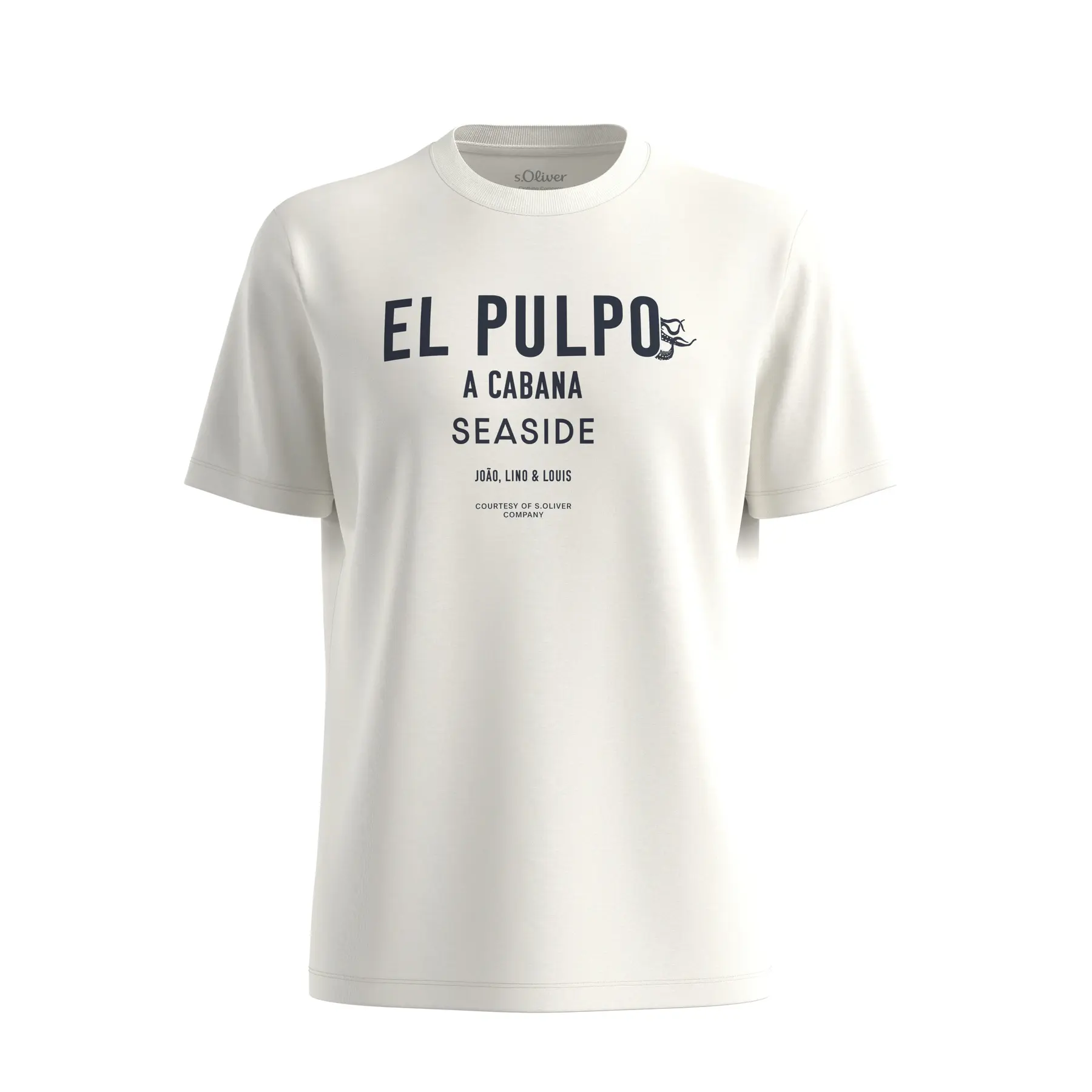 Weiches Baumwoll-T-Shirt mit Druck vorne und geripptem Saum s.Oliver