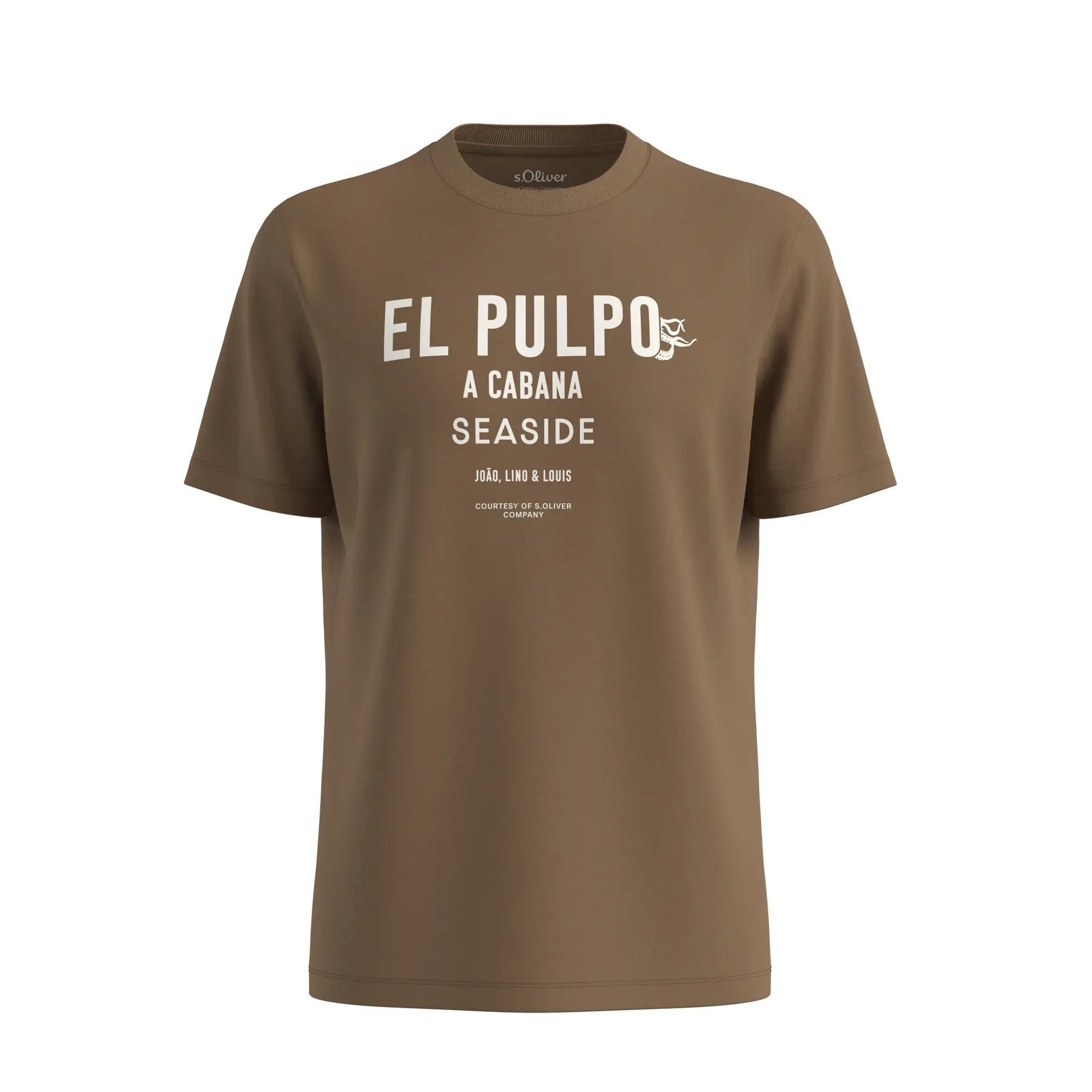 T-shirt morbido in cotone con stampa frontale e bordo a costine s.Oliver