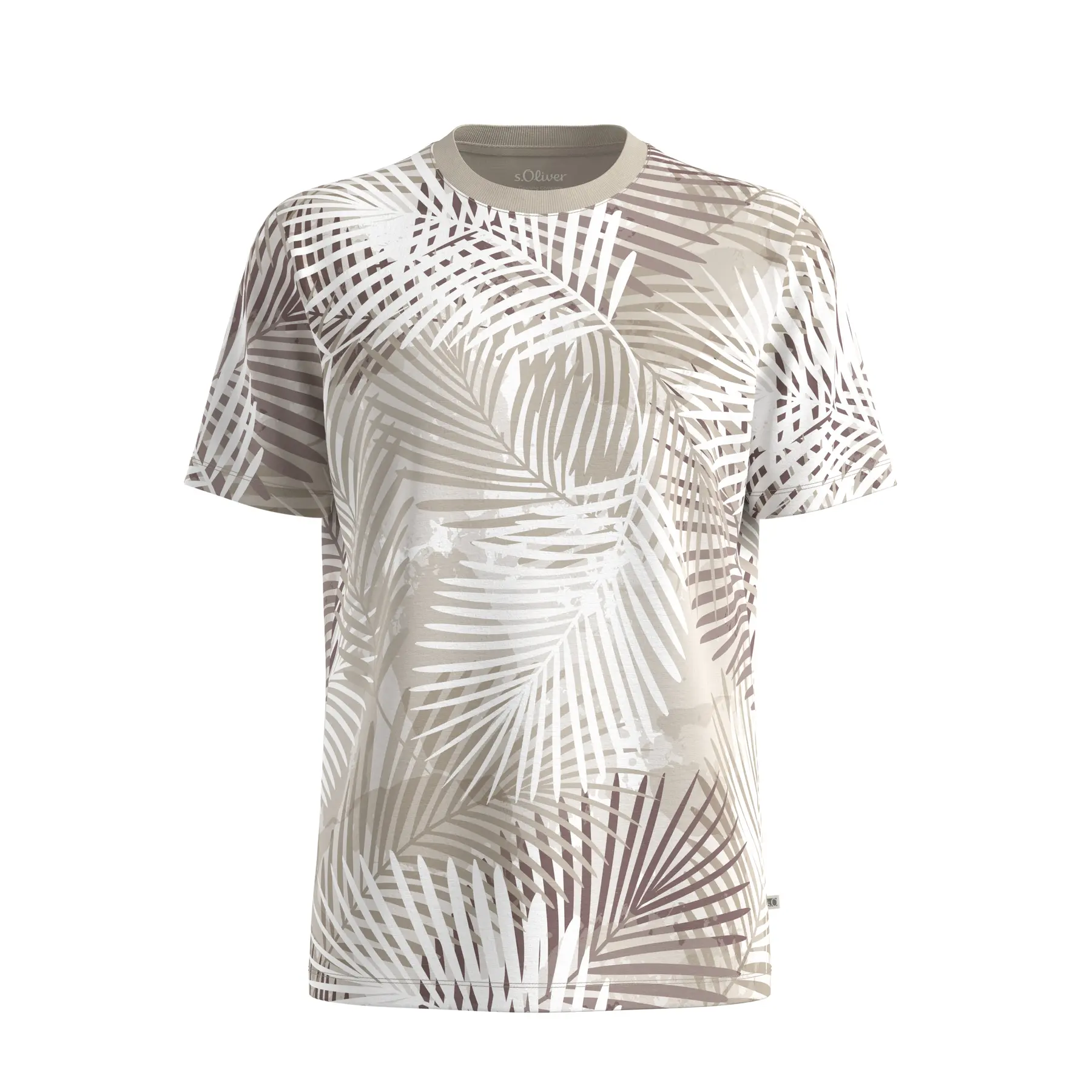 T-shirt testurizzato in filato fiammeggiato con stampa integrale s.Oliver