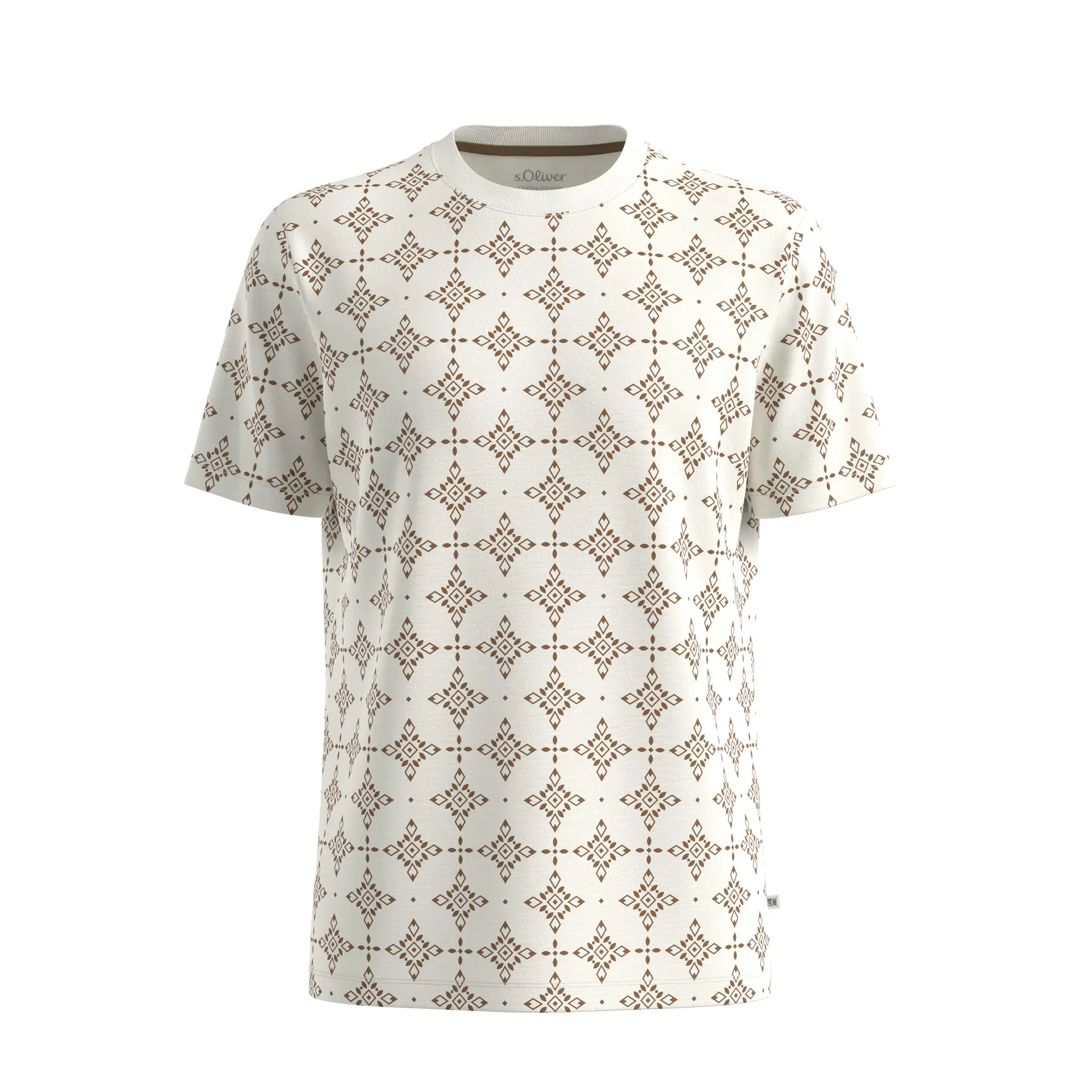 T-shirt testurizzato in filato fiammeggiato con stampa integrale s.Oliver