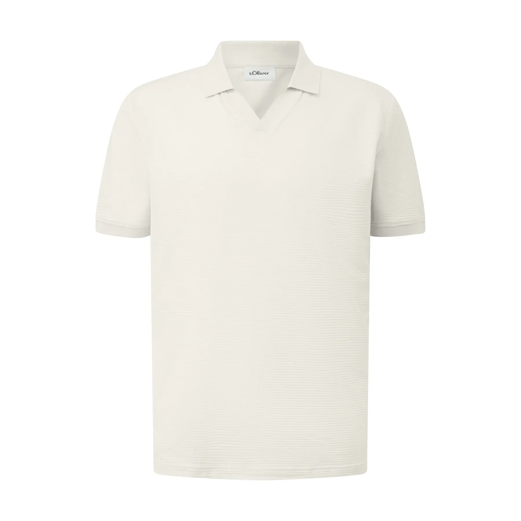 Polo jacquard strutturato e bordi a coste s.Oliver