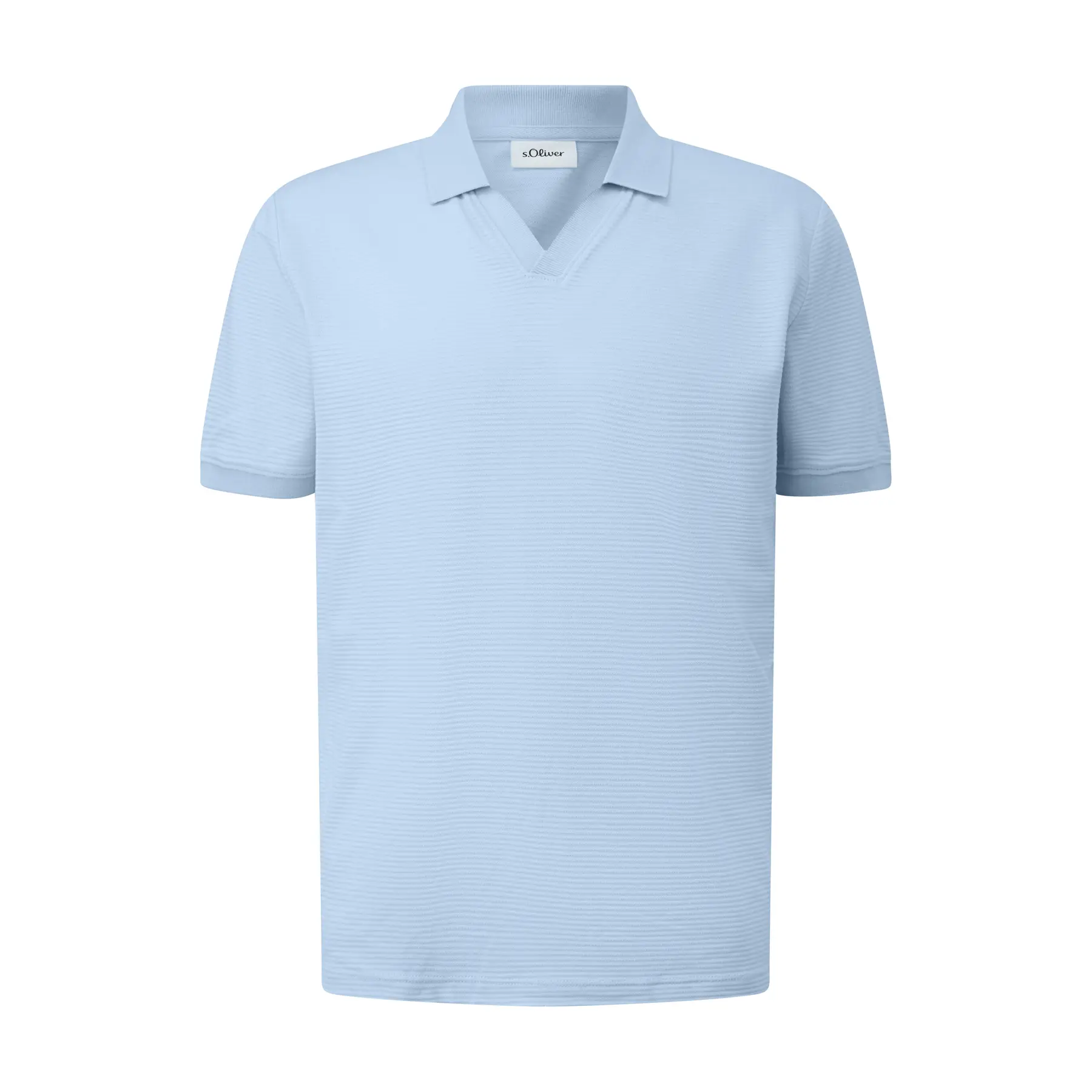 Polo jacquard strutturato e bordi a coste s.Oliver