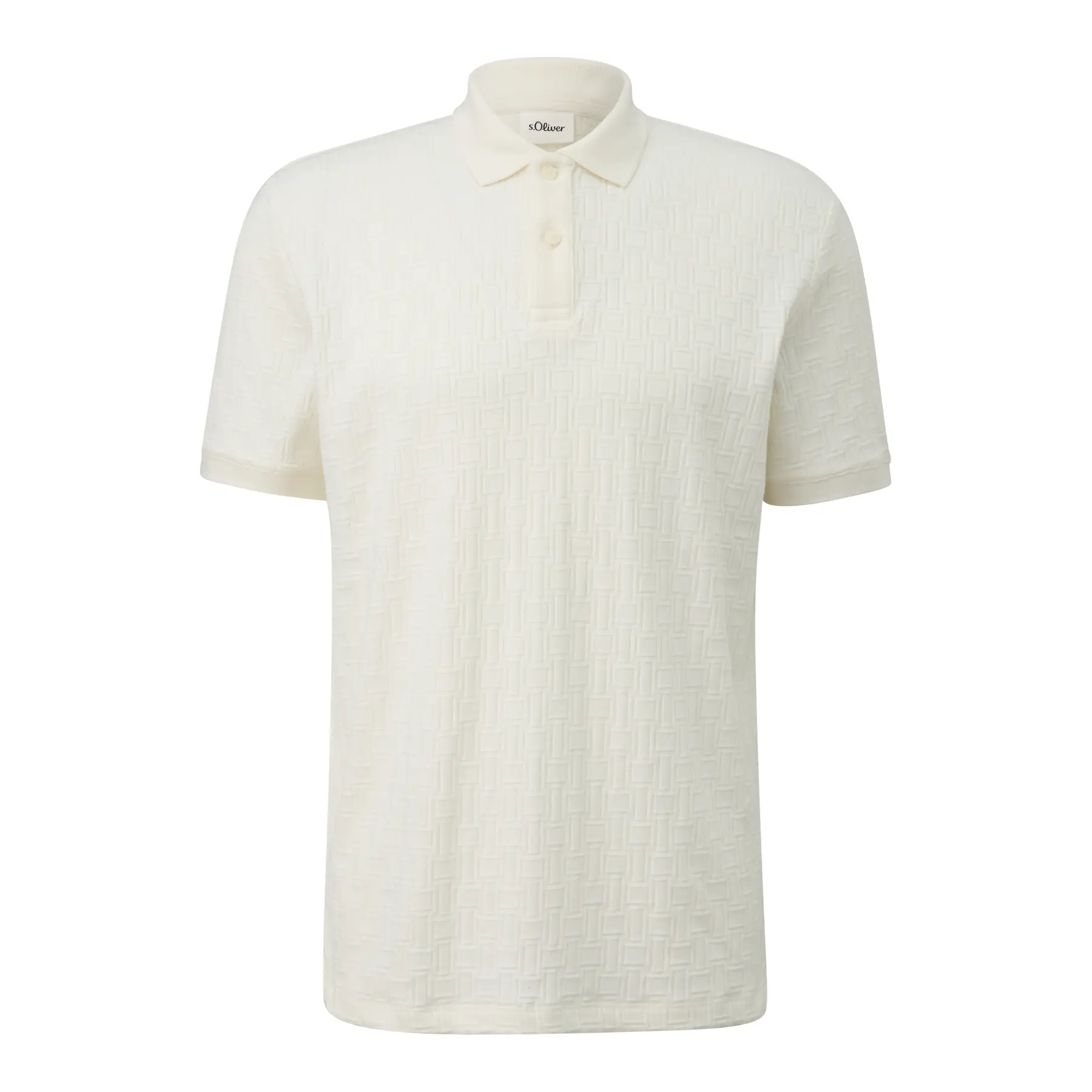 Jacquard-Polo mit Knopfleiste und seitlichen Schlitzen s.Oliver