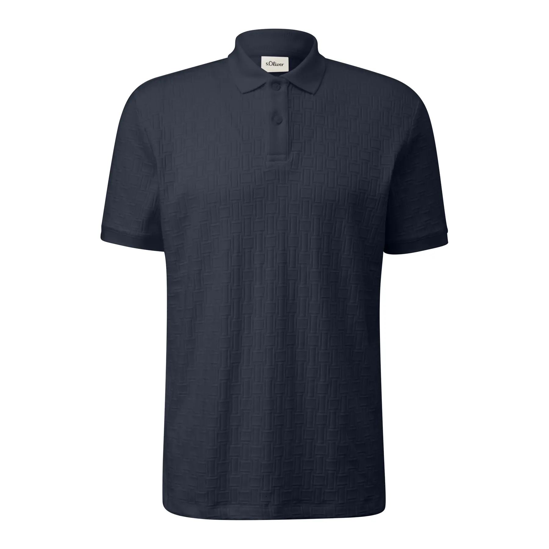 Jacquard-Polo mit Knopfleiste und seitlichen Schlitzen s.Oliver