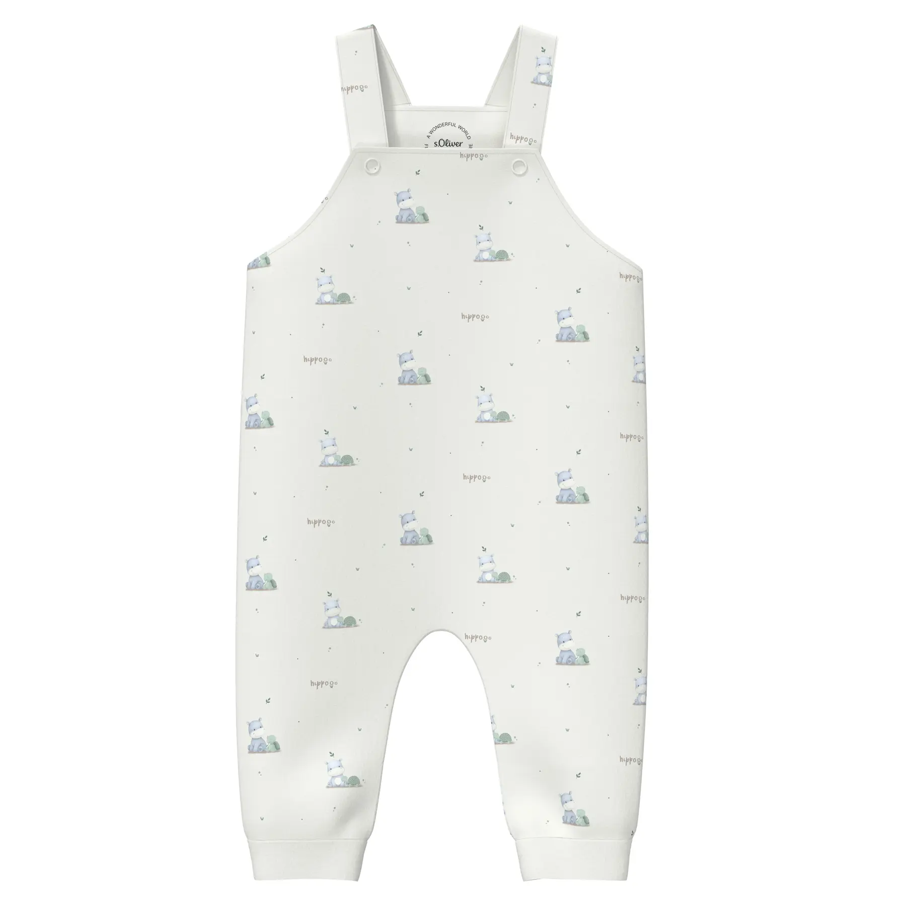 Salopette unisex taglio dritto con stampa all-over e bordi a costine per neonati s.Oliver