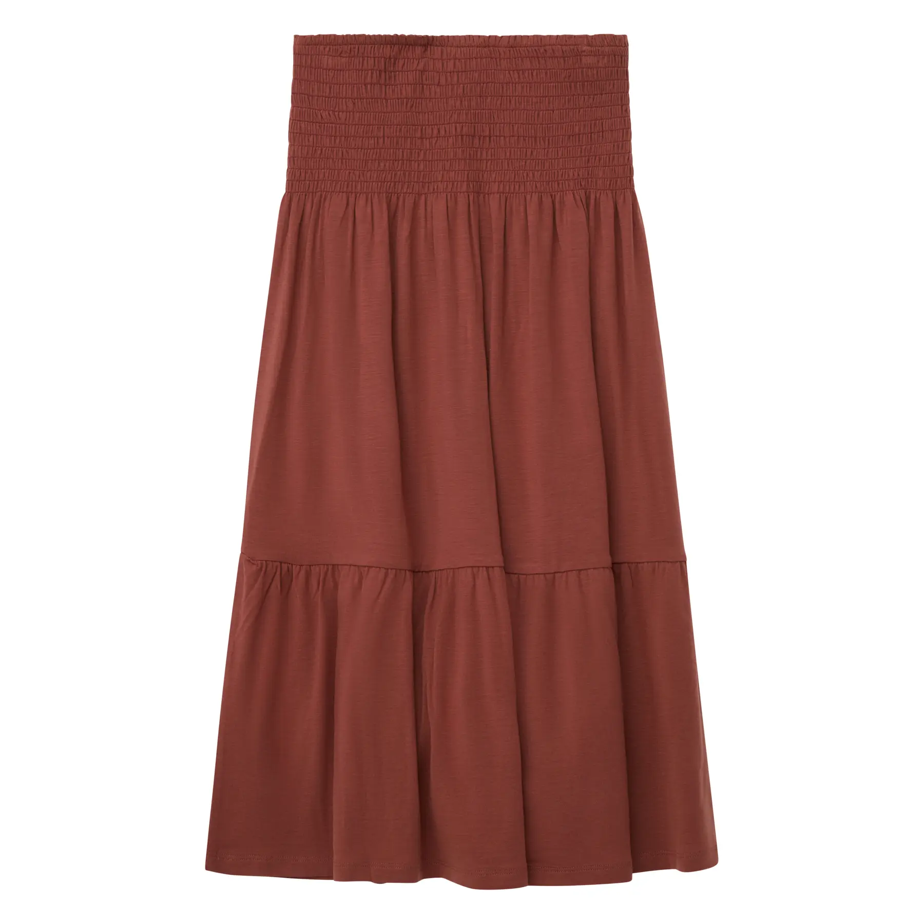 Jupe midi en jersey avec détail smocké / cintrée et évasée / taille mi-haute fille s.Oliver