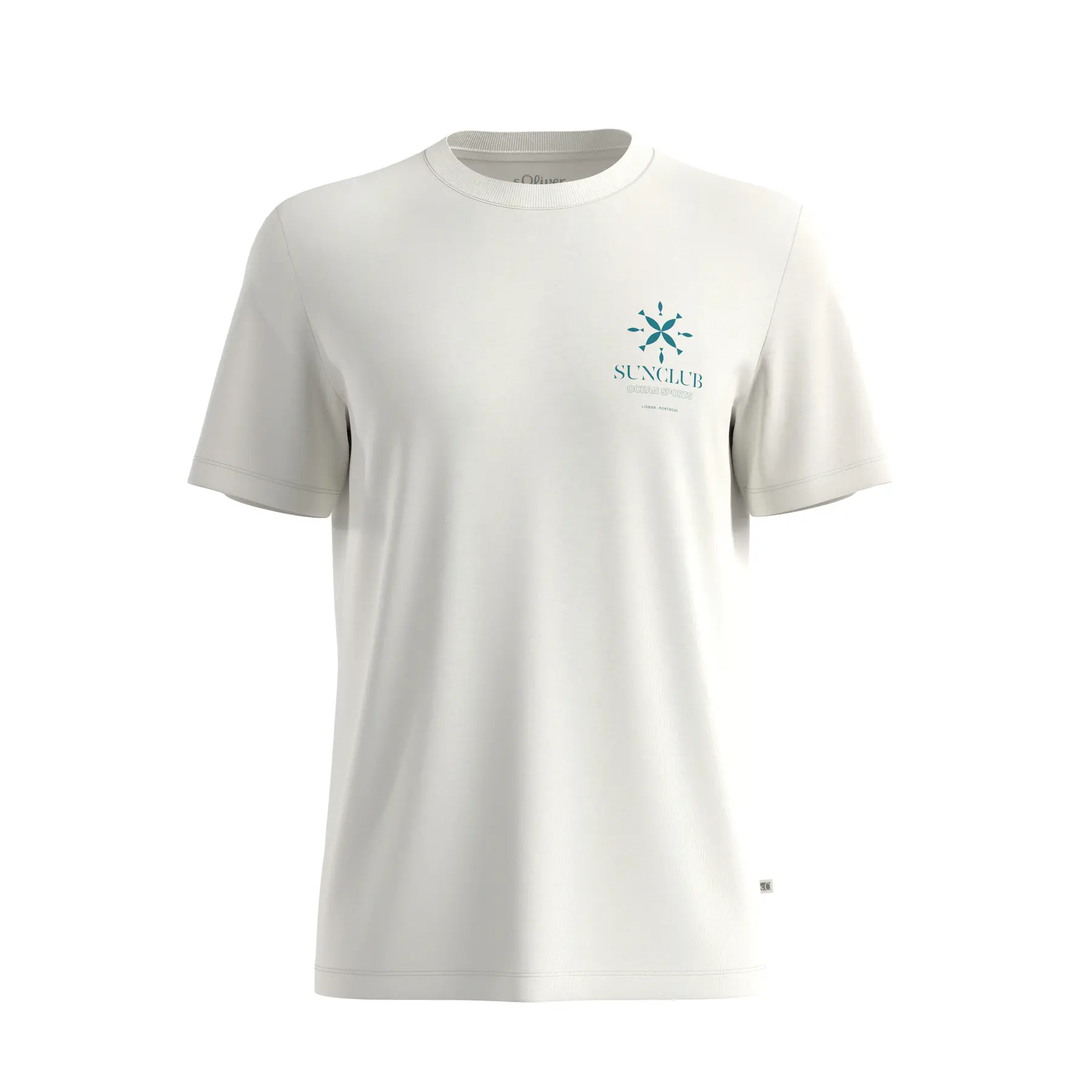 Weiches Baumwoll-T-Shirt mit Druck vorne und geripptem Saum s.Oliver