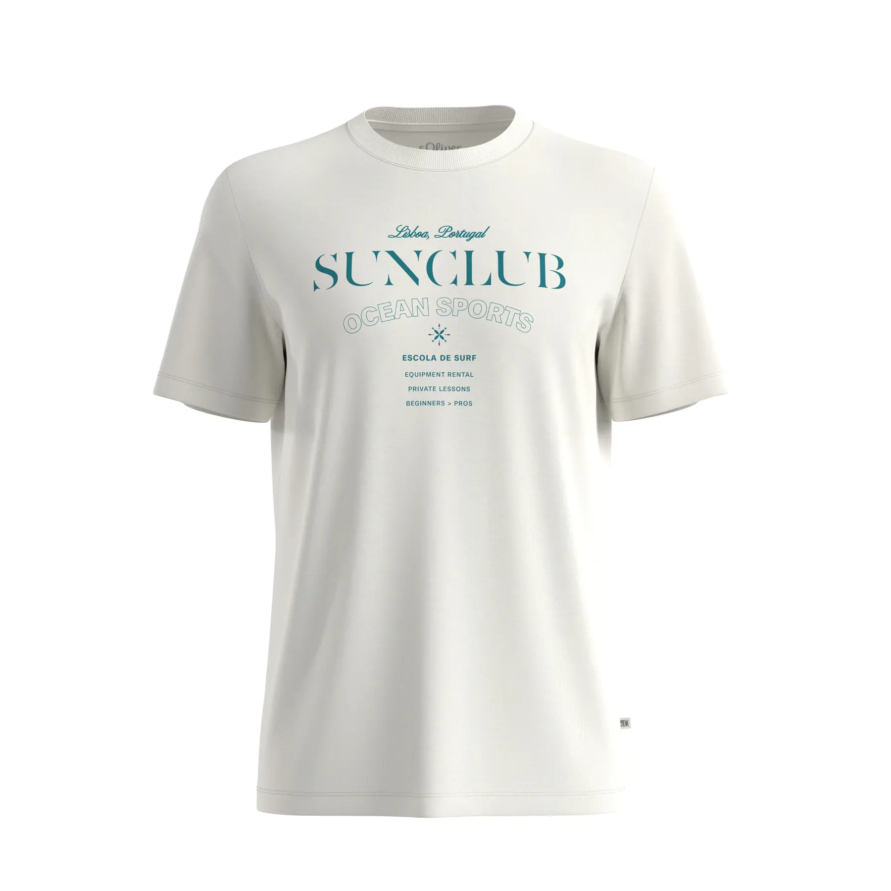 Weiches Baumwoll-T-Shirt mit Druck vorne und geripptem Saum s.Oliver