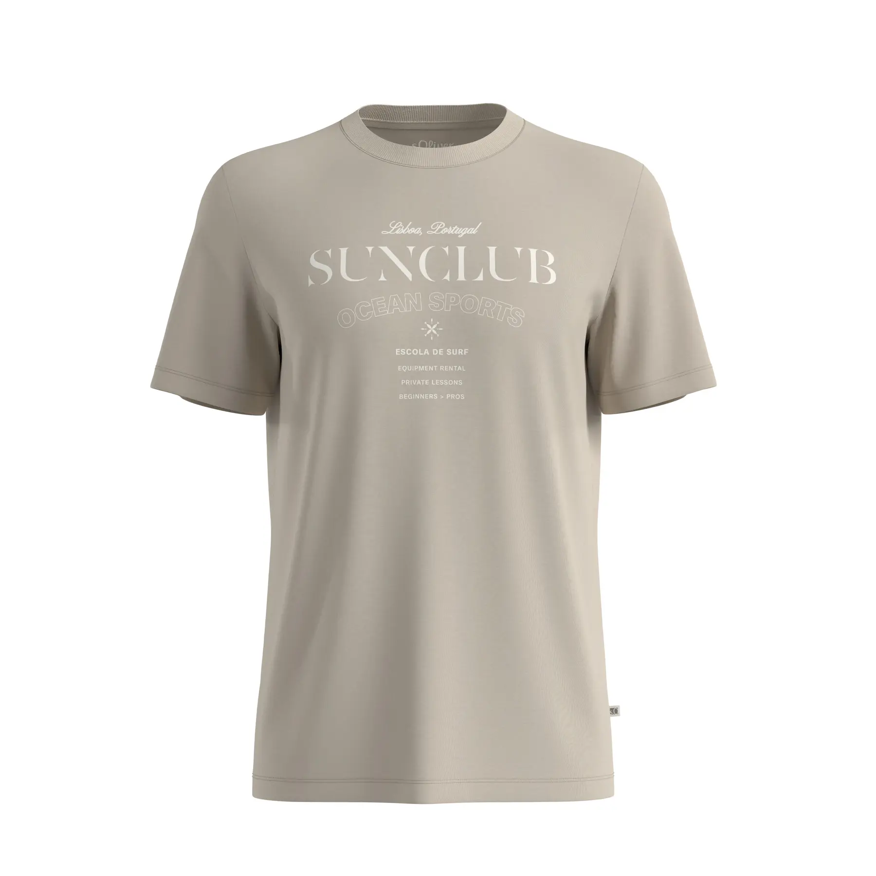 Weiches Baumwoll-T-Shirt mit Druck vorne und geripptem Saum s.Oliver