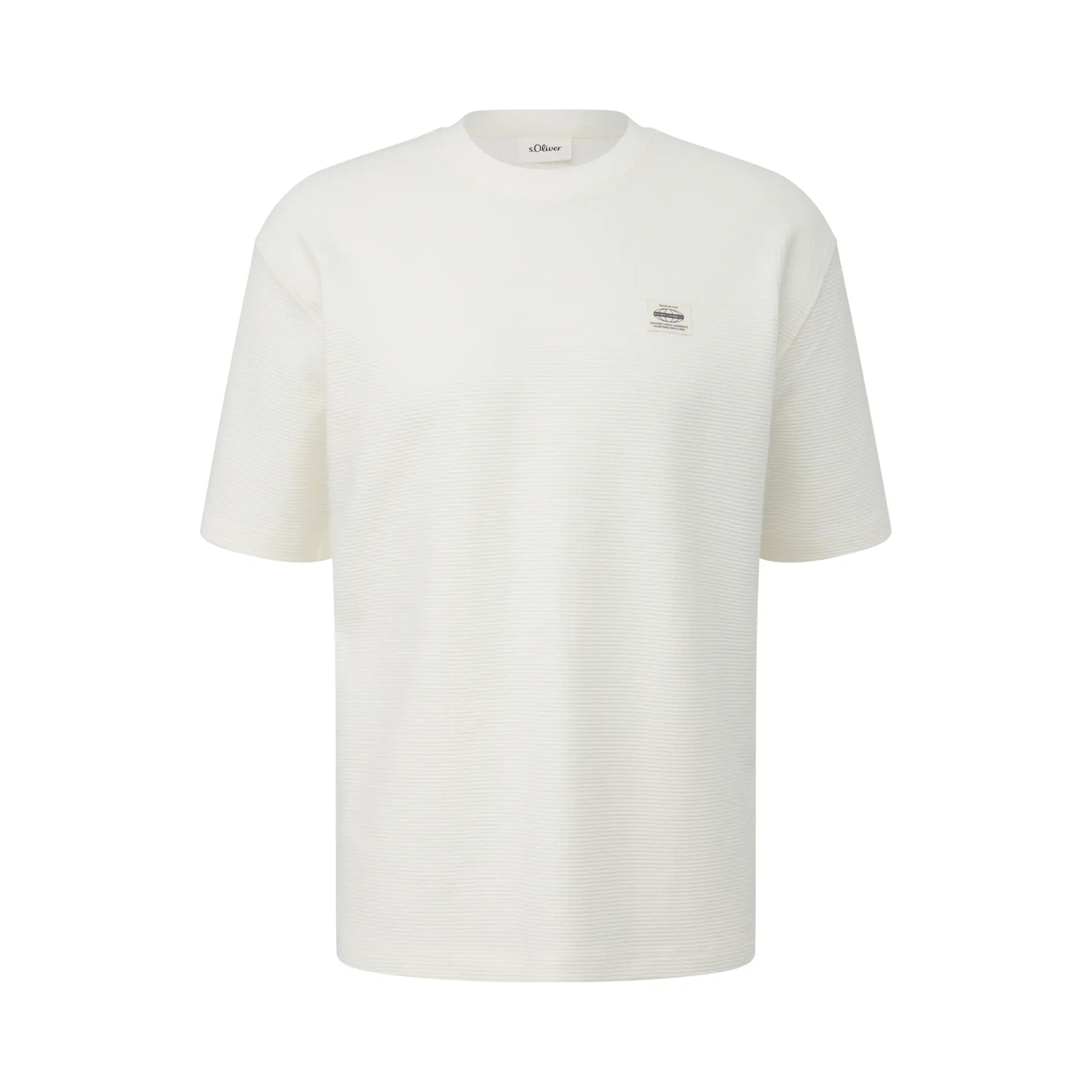 T-shirt di alta qualità in cotone piqué con collo rotondo s.Oliver