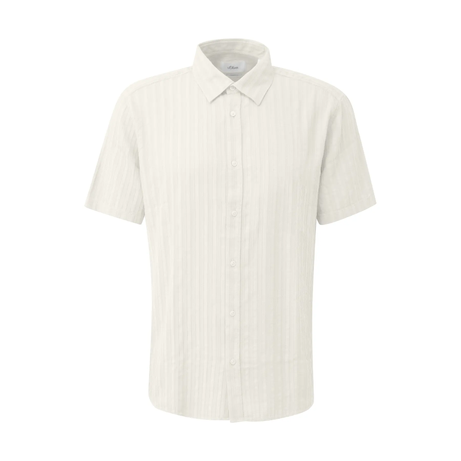 s.Oliver - male - Regular fit: shirt met korte mouwen en gestructureerde strepen