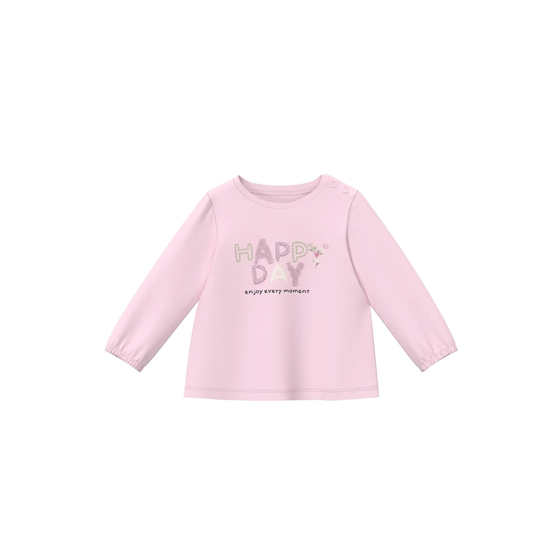 Langarm-T-Shirt im trapezförmigen Schnitt mit Artwork und Druckknöpfen für Babys s.Oliver