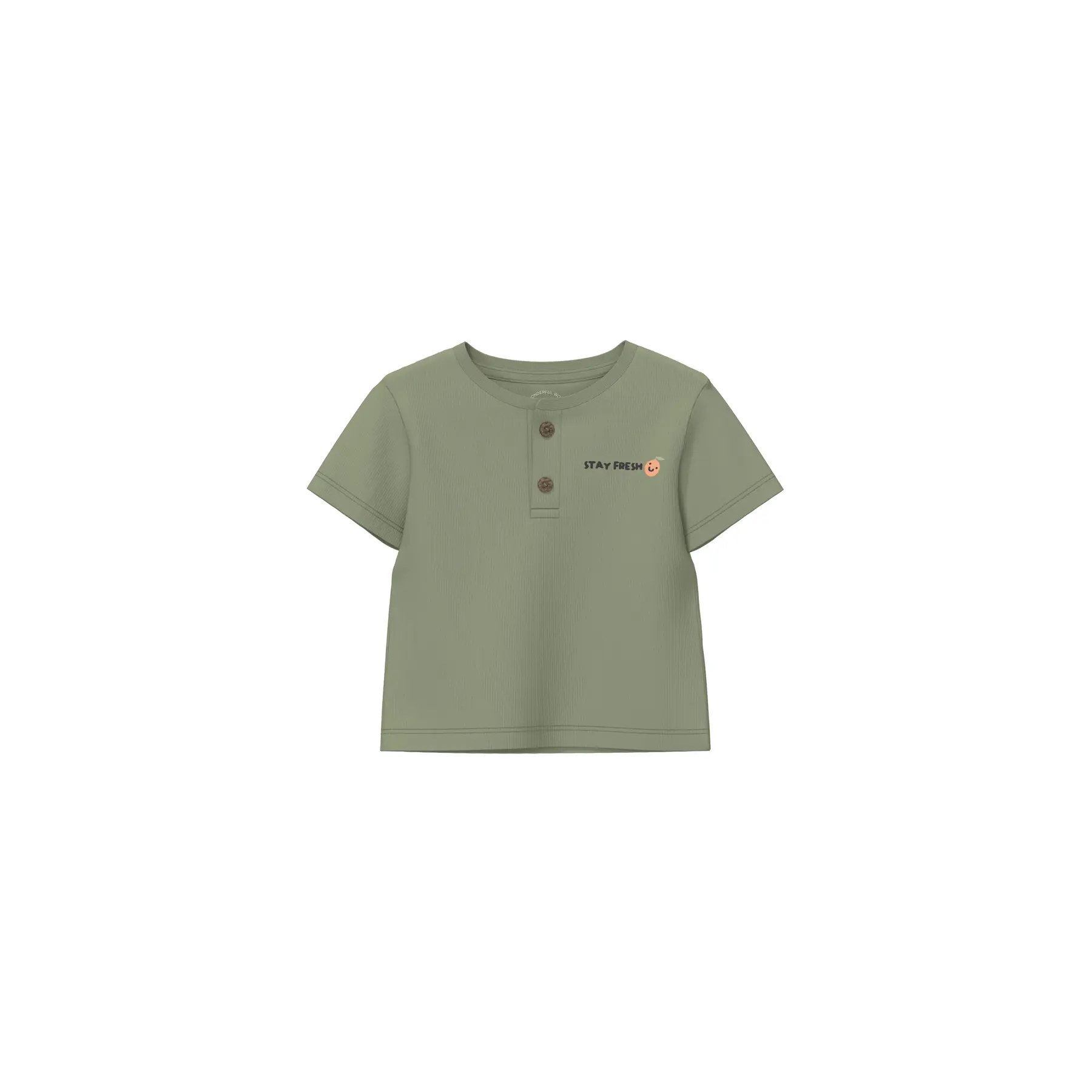 T-Shirt mit Knopfleiste und Stickerei für Babys s.Oliver