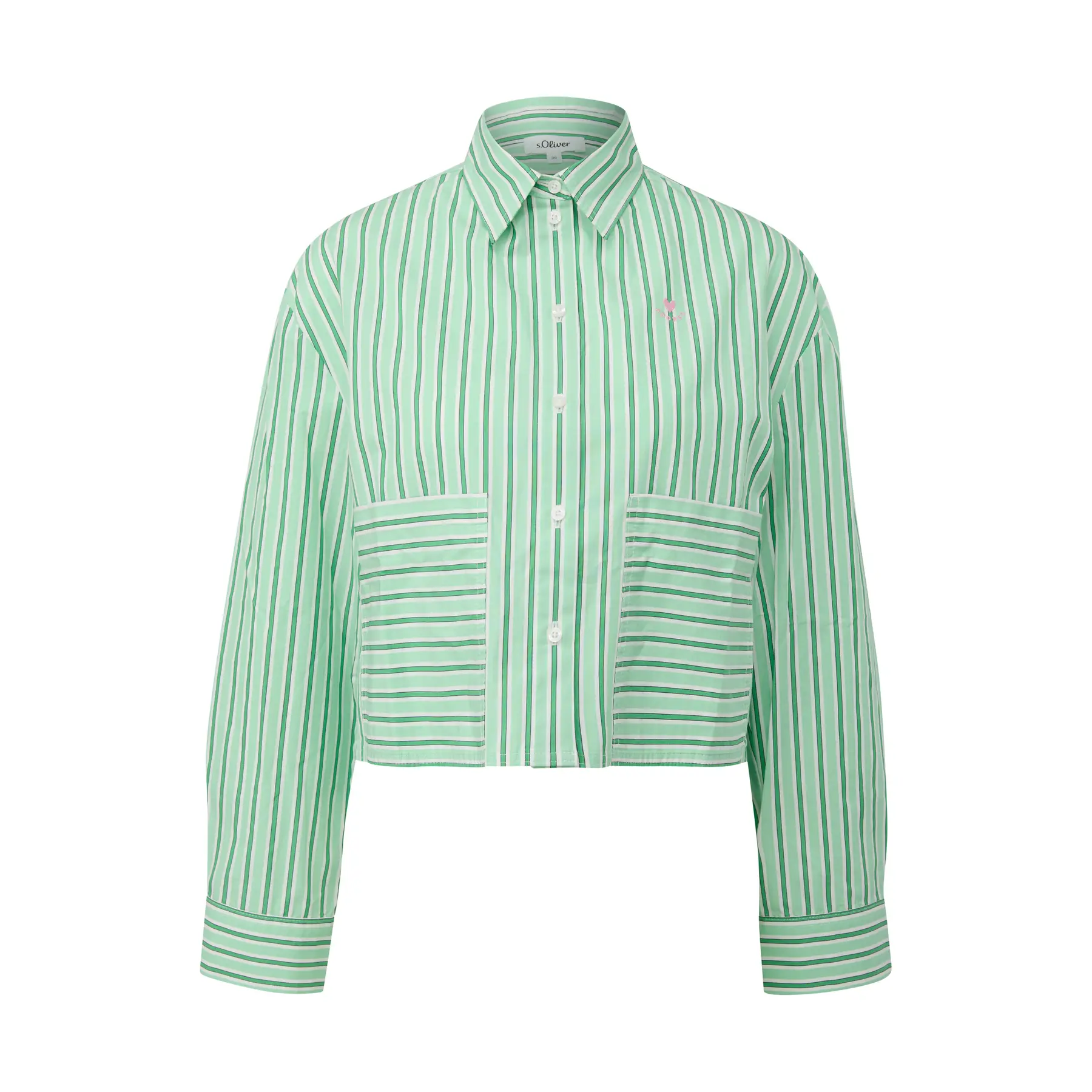 Blusa in popeline corta, vestibilità rilassata donna