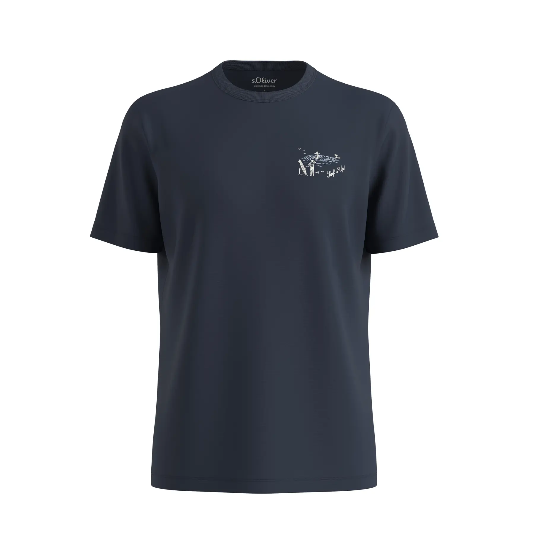 T-shirt in filo slub con stampa frontale e col rotondo s.Oliver
