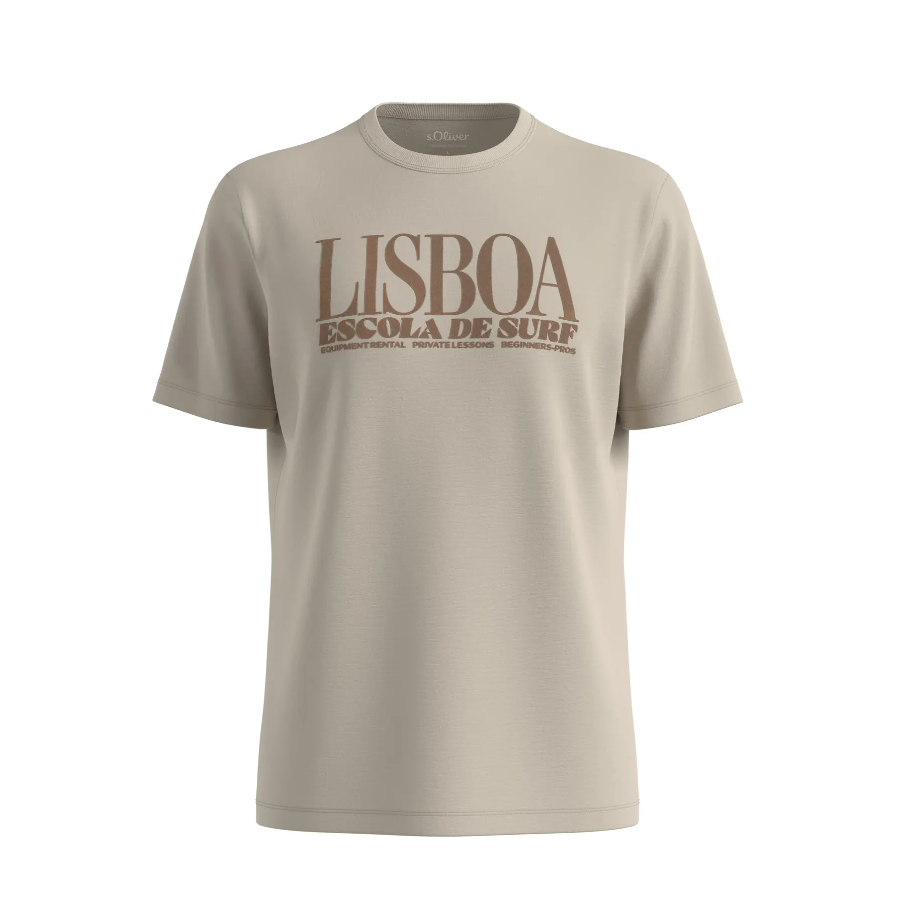 T-shirt in filo slub con stampa frontale e col rotondo s.Oliver