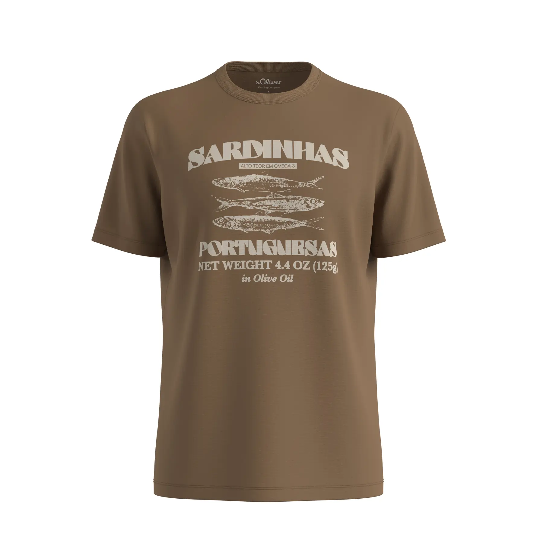 T-shirt in filo slub con stampa frontale e col rotondo s.Oliver