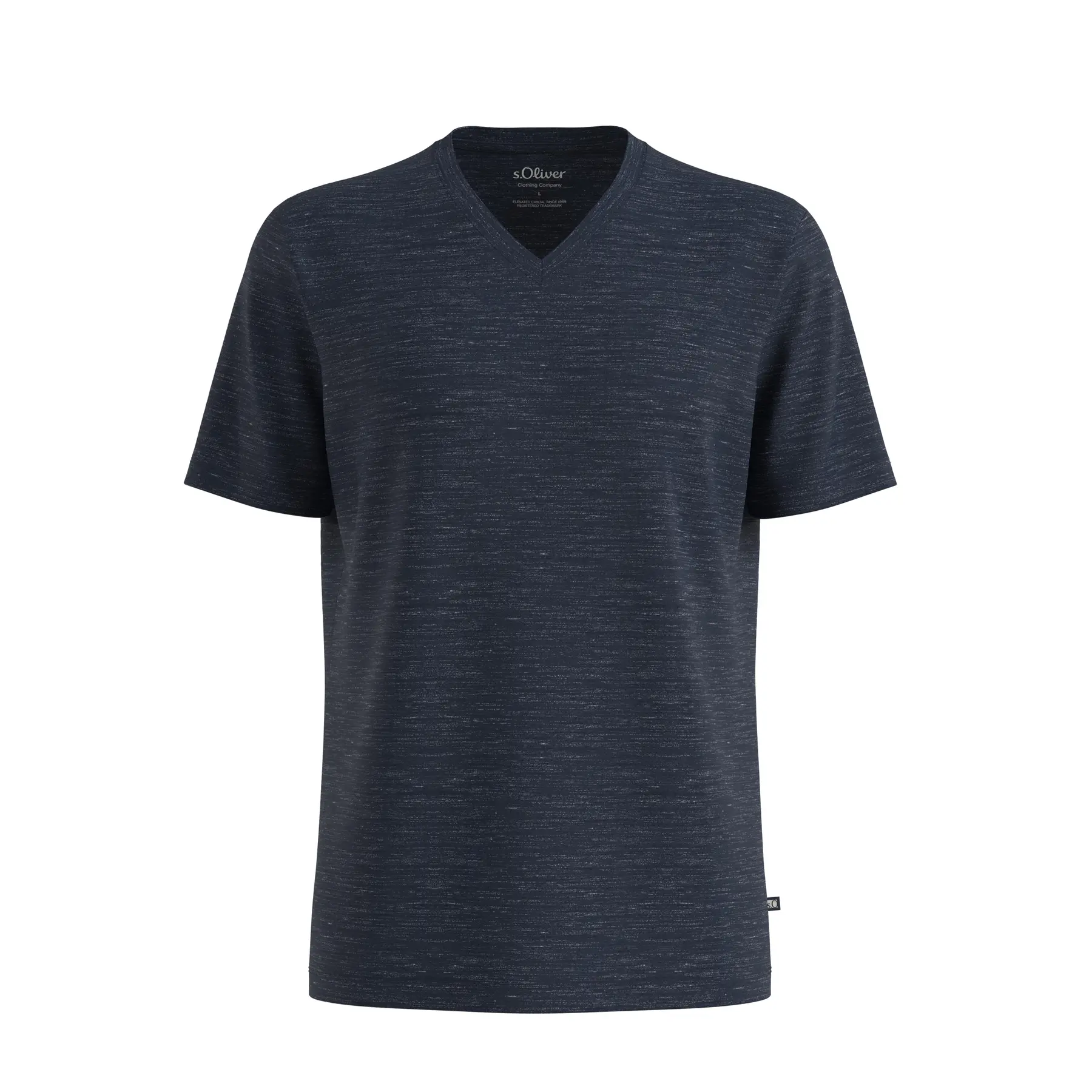 T-shirt a manica V in cotone misto s.Oliver