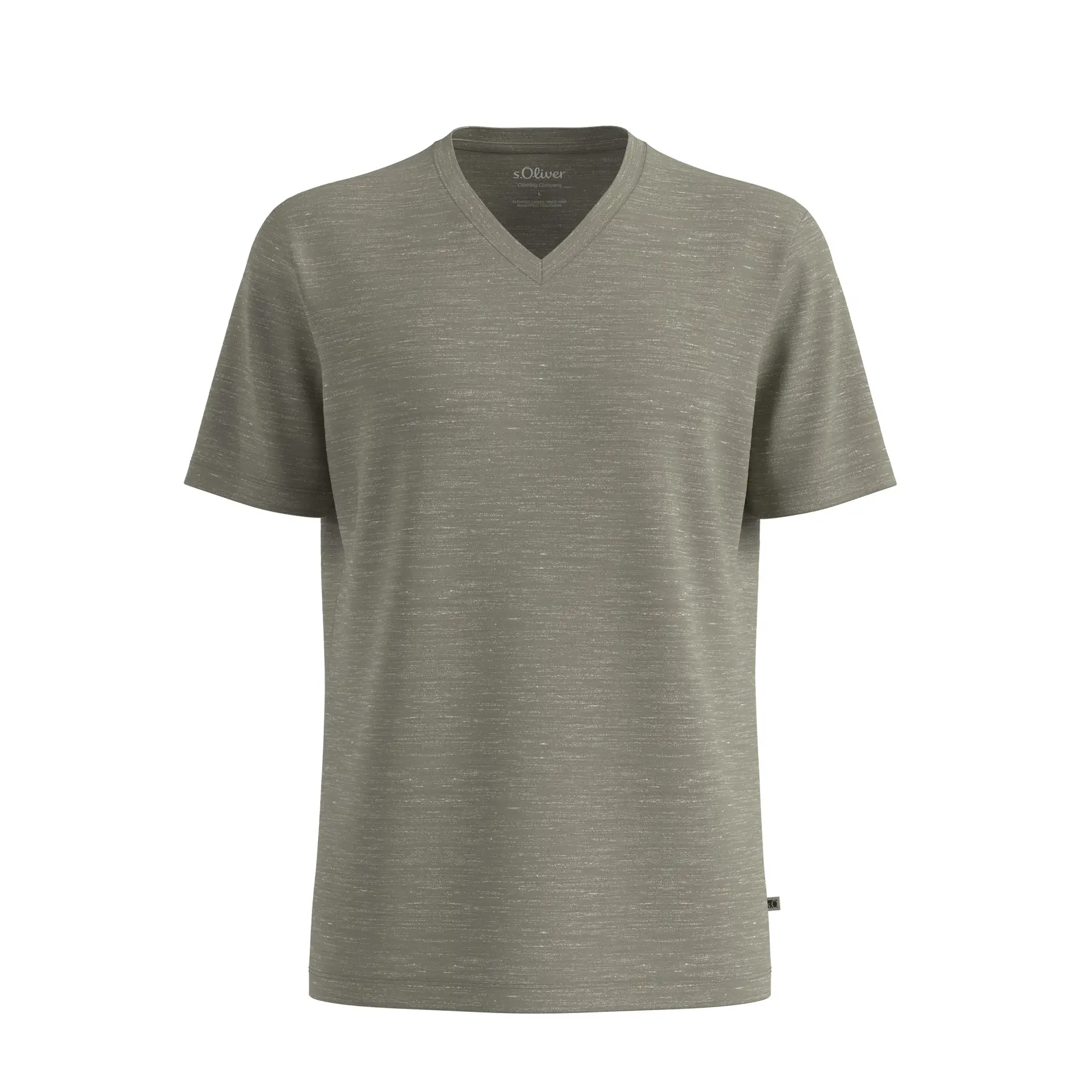 T-shirt a manica V in cotone misto s.Oliver