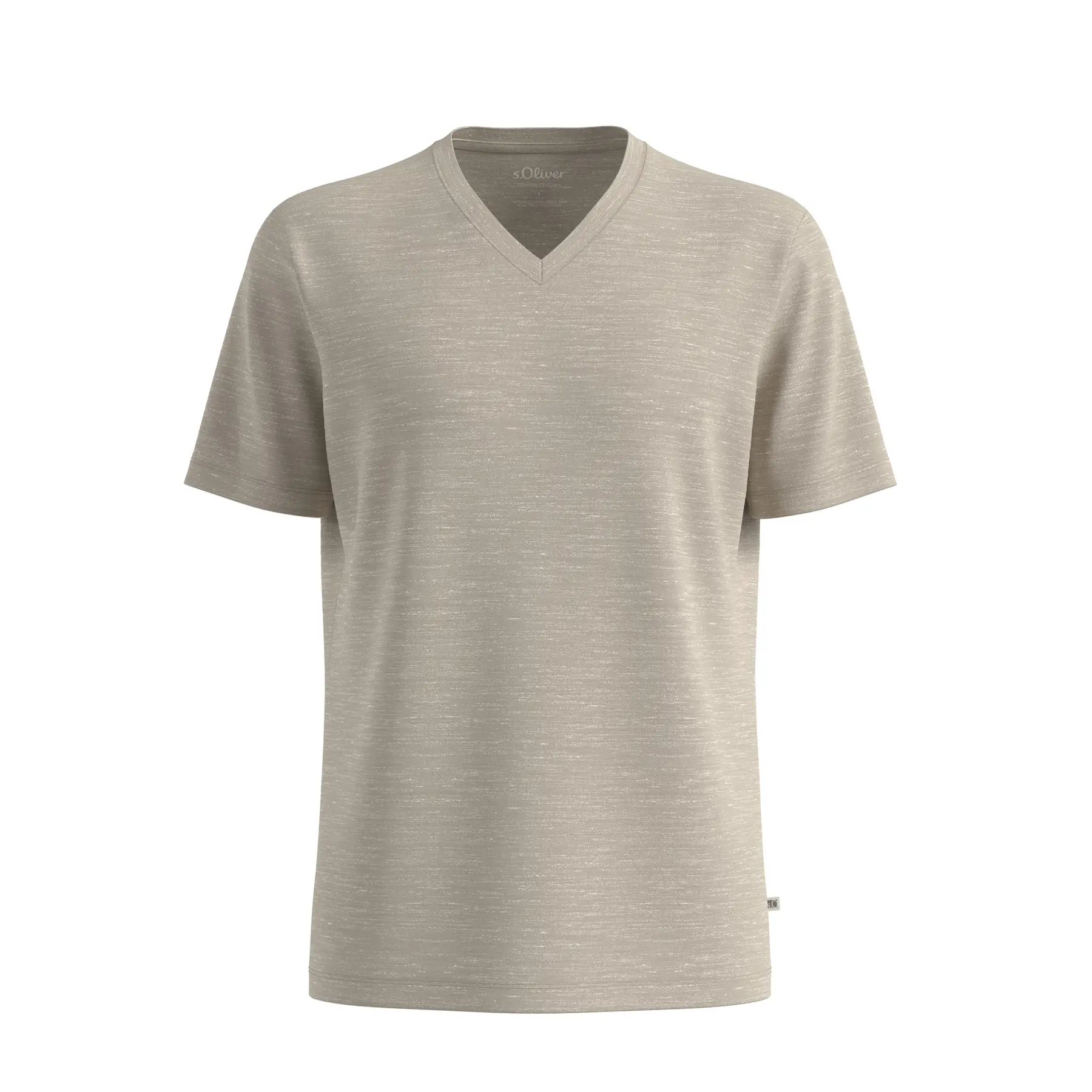 T-shirt a manica V in cotone misto s.Oliver