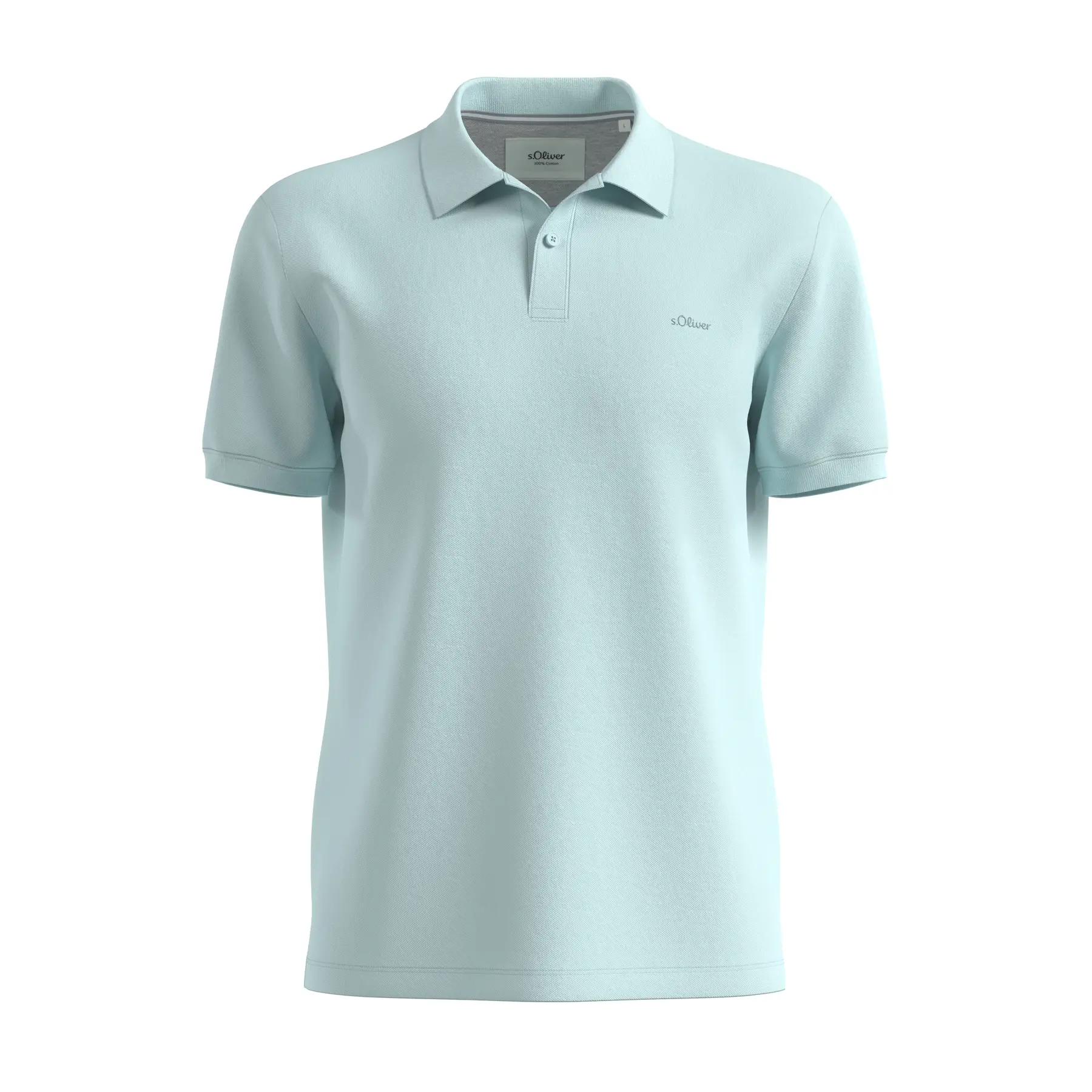 Polo in piqué con logo ricamato e orlo spaccato sui lati s.Oliver