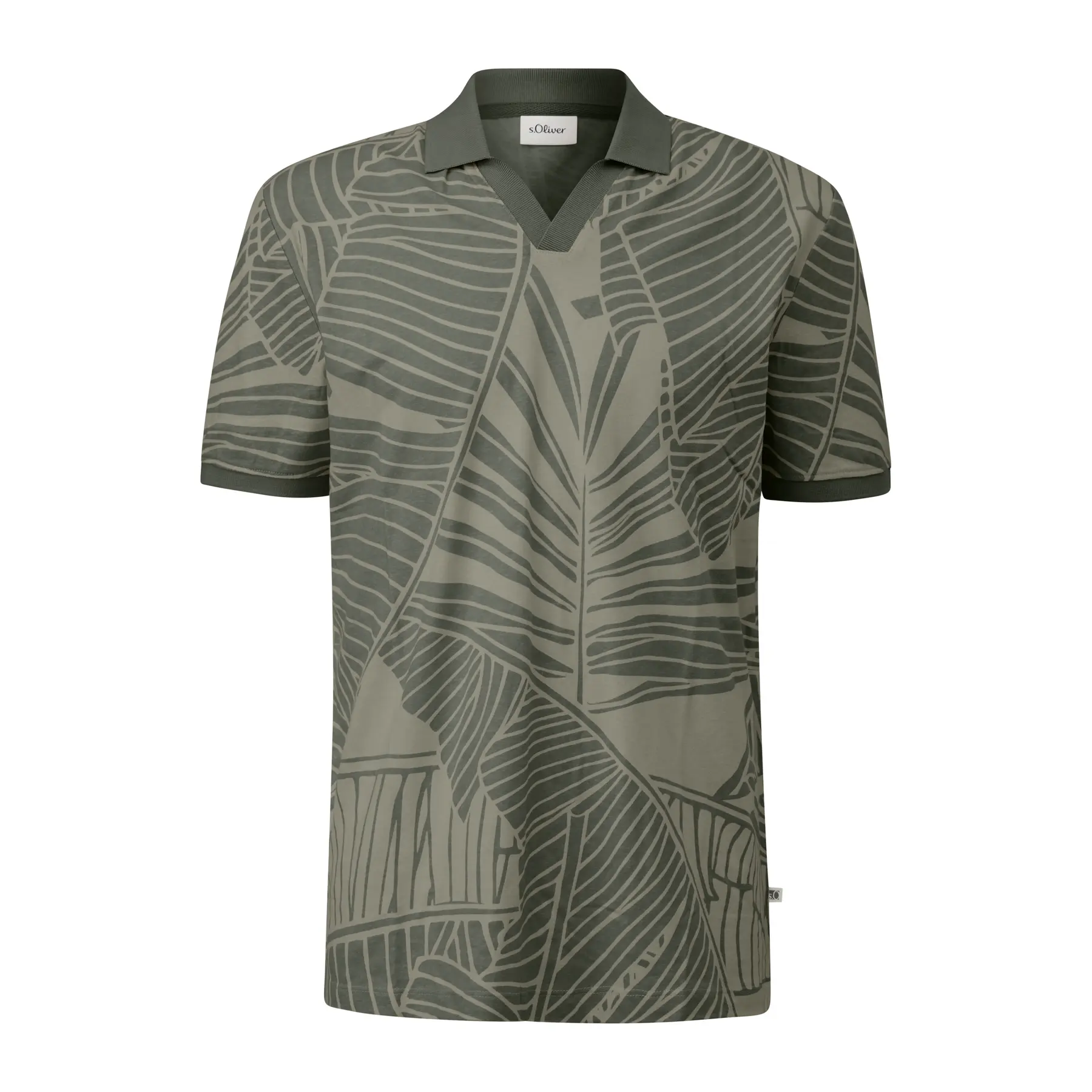 Polo a motivi in cotone misto con motivo s.Oliver