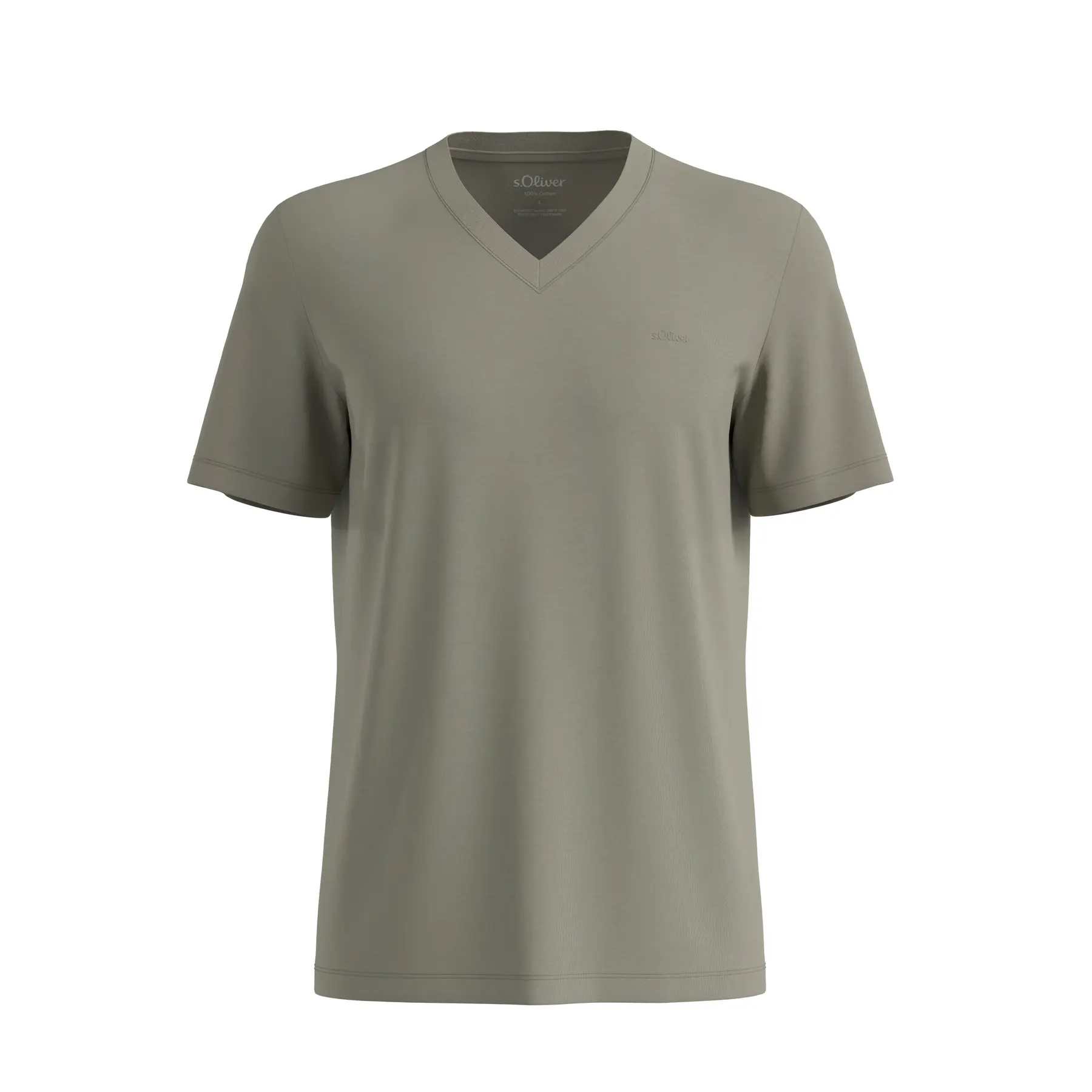 T-Shirt aus Jersey mit V-Ausschnitt und Standard-Logo-Druck s.Oliver