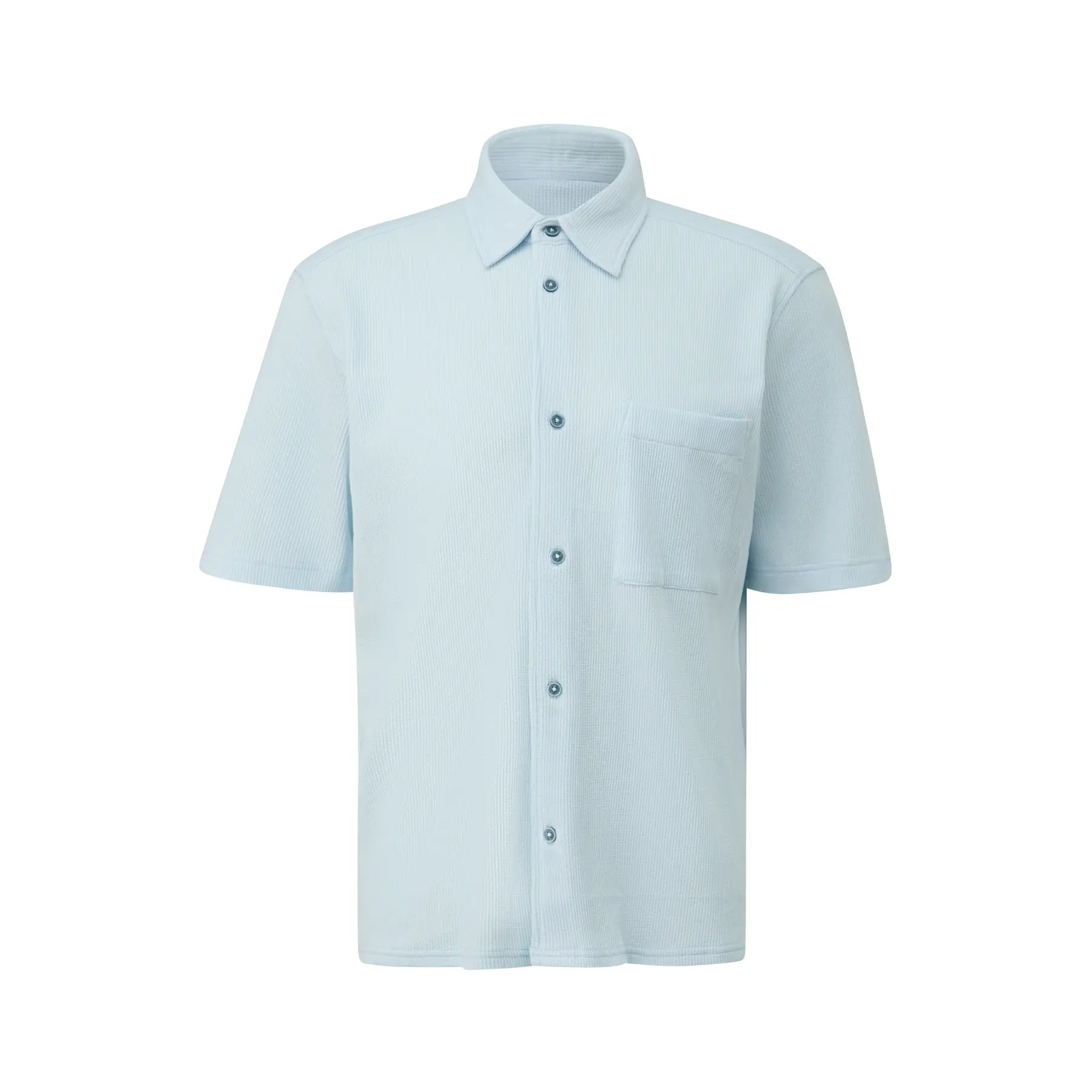 Camicia in cotone con colletto italiano e taschino sul petto s.Oliver