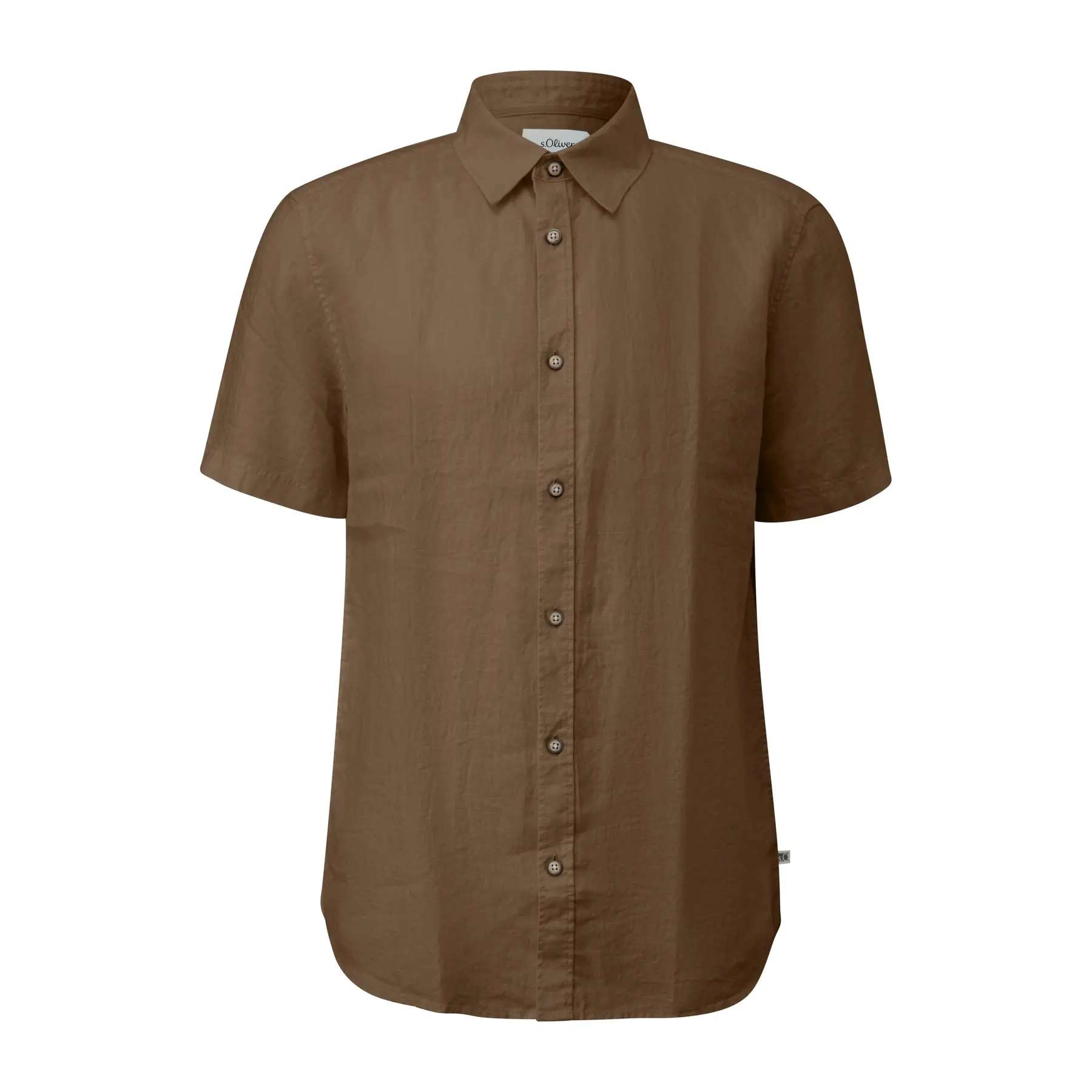 Camicia leggera in lino con colletto italiano e orlo arrotondati s.Oliver