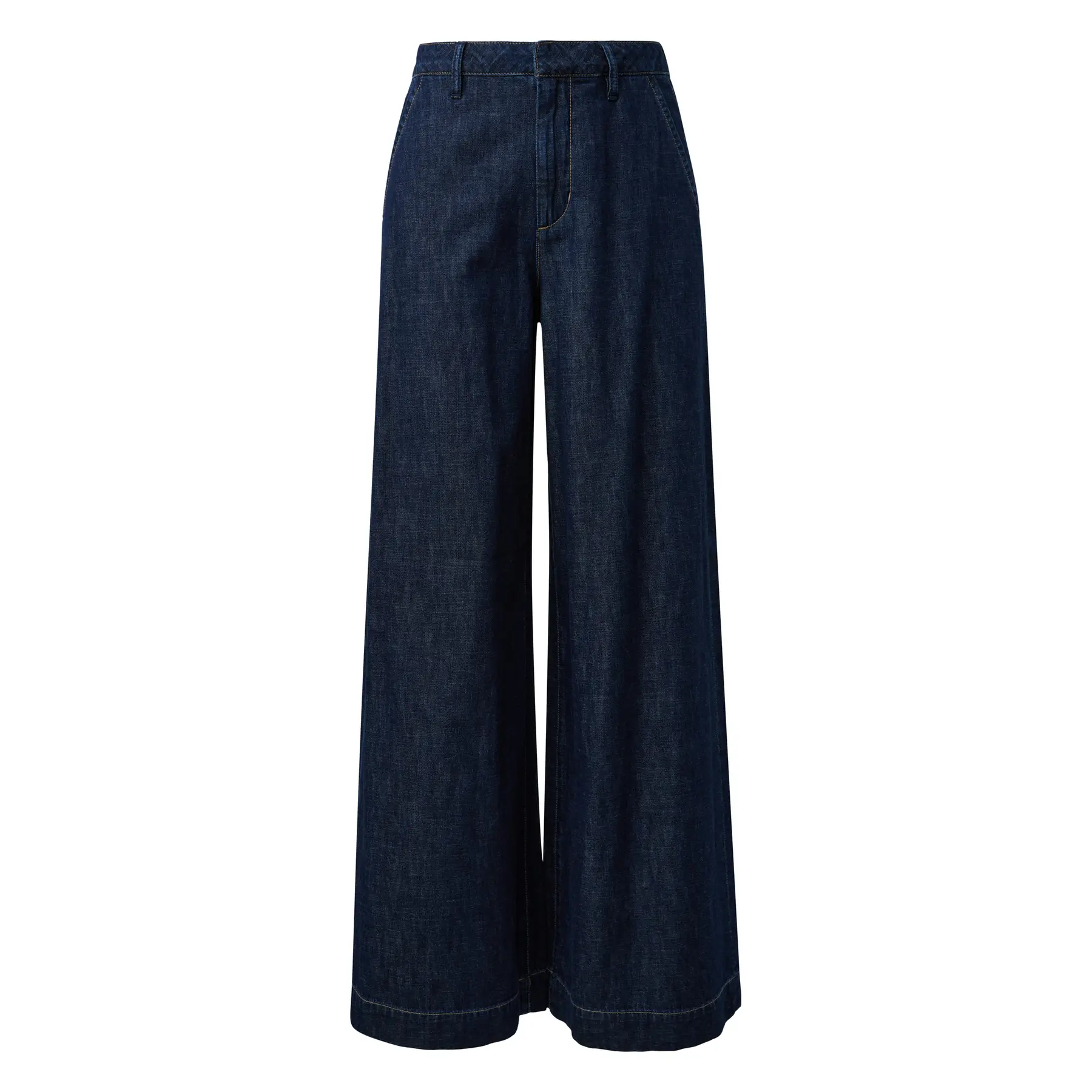Jeans regular fit alta vita gamba extra larga donna