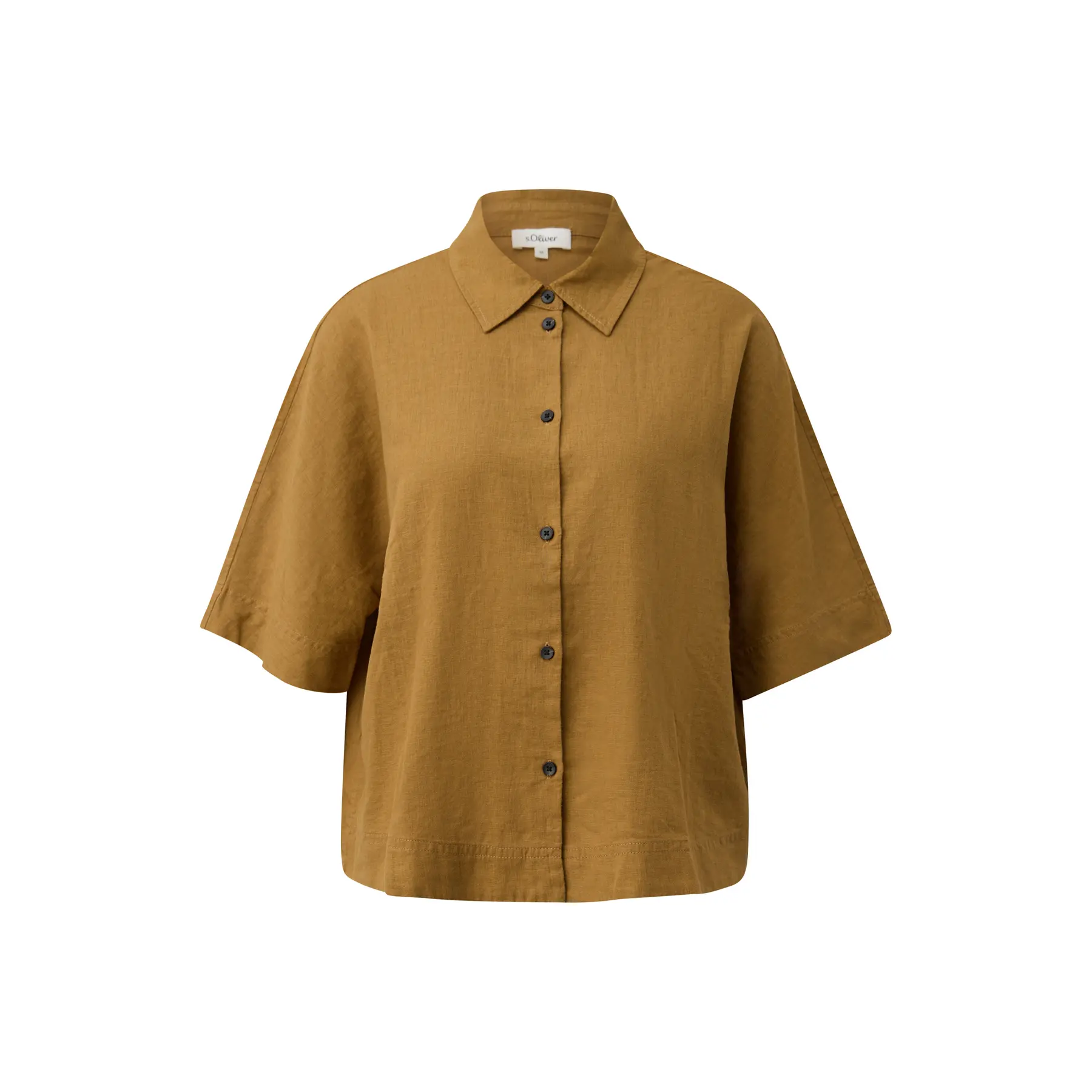 Blouse fluide à manches courtes en lin mélangé avec col chemise femme s.Oliver Blouse fluide à manches courtes en lin mélangé avec col chemise femme s.Oliver