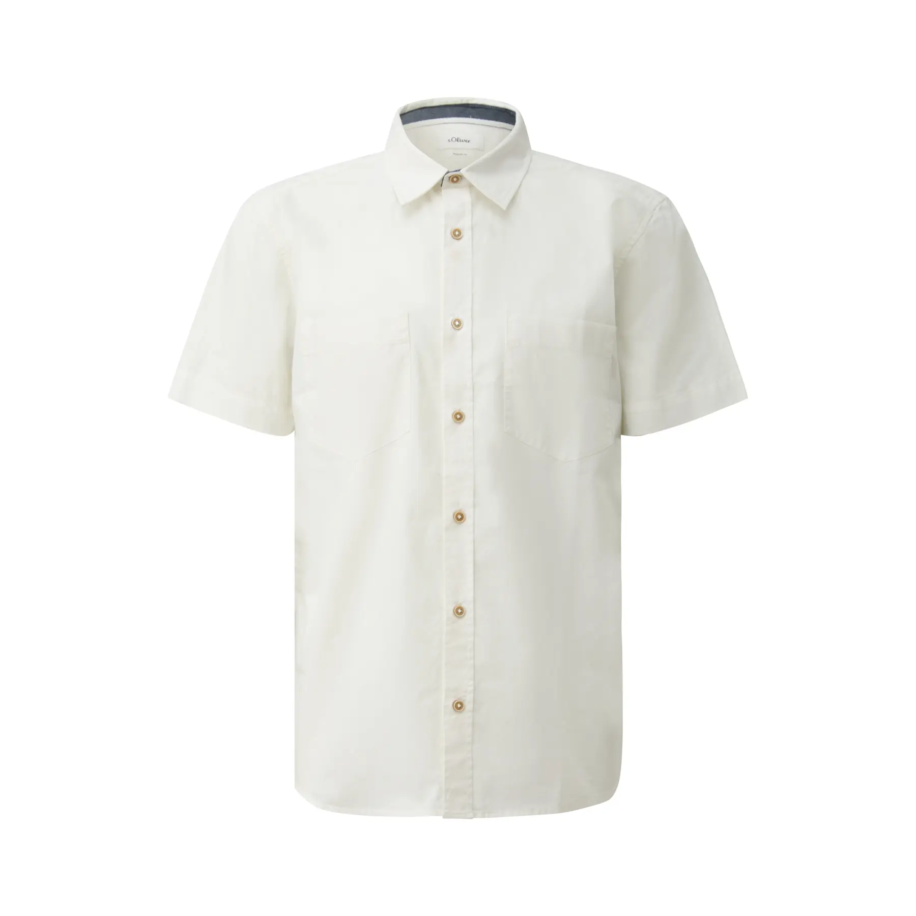 Camicia leggera a maniche corte in cotone con taschino sul petto s.Oliver