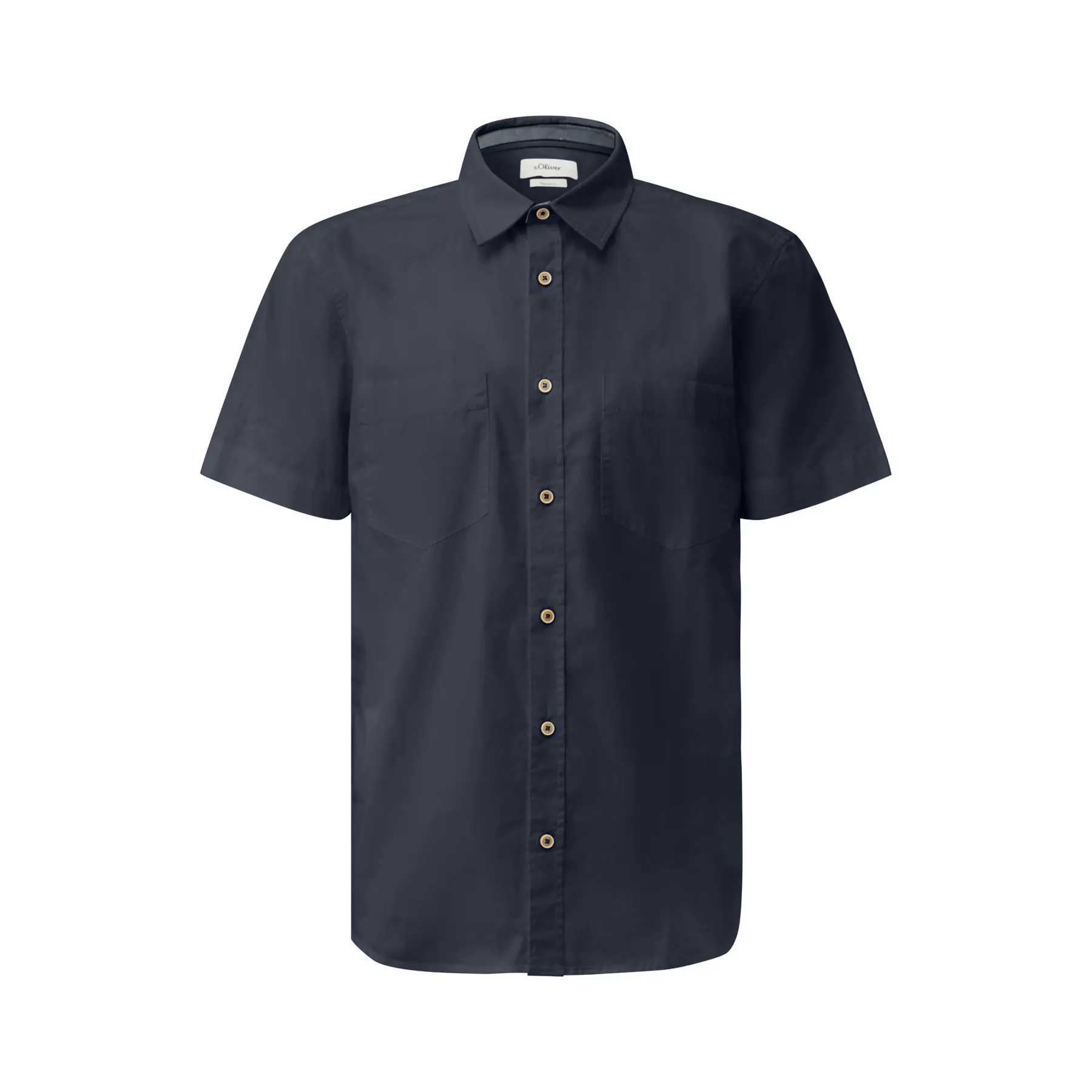 Camicia leggera a maniche corte in cotone con taschino sul petto s.Oliver