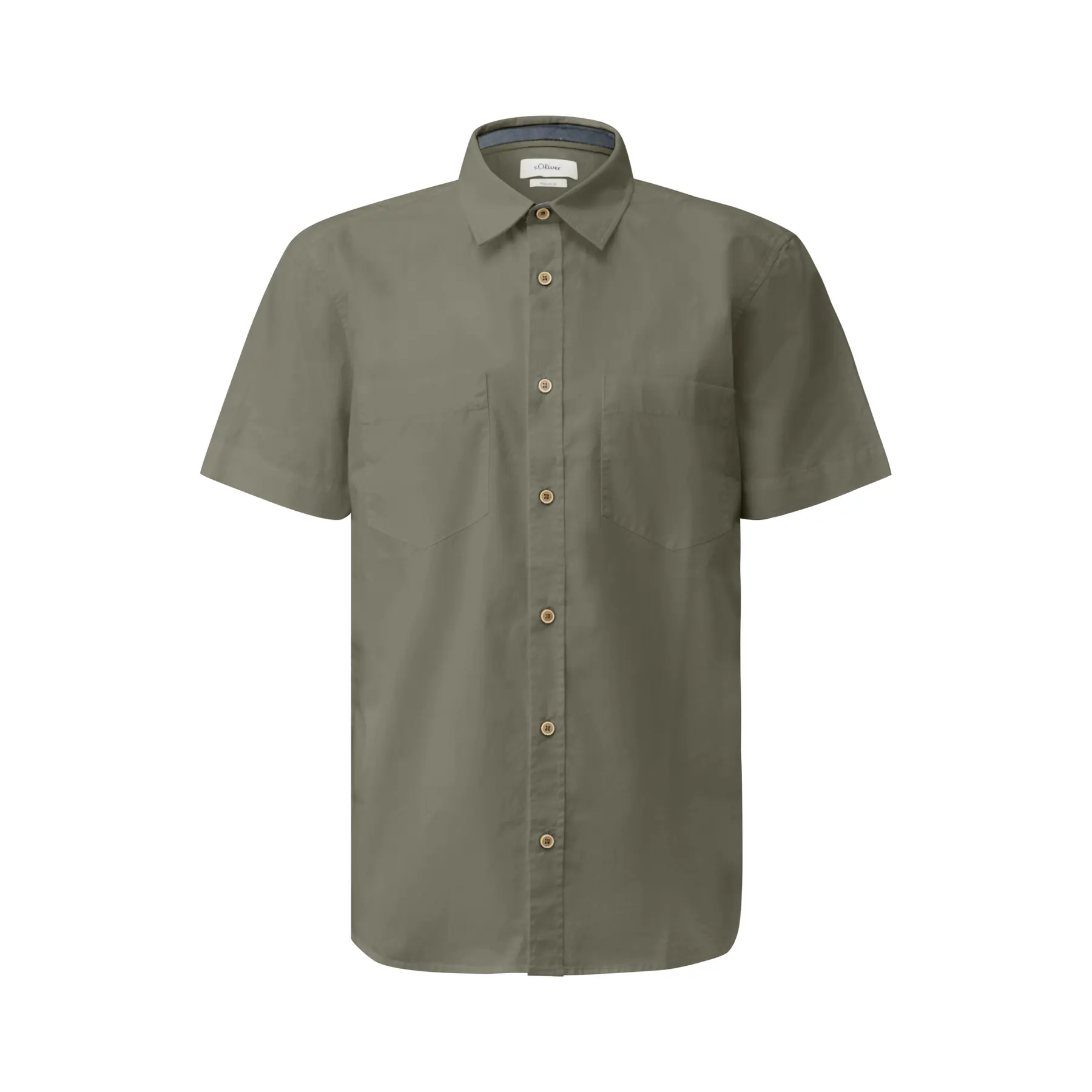 Camicia leggera a maniche corte in cotone con taschino sul petto s.Oliver