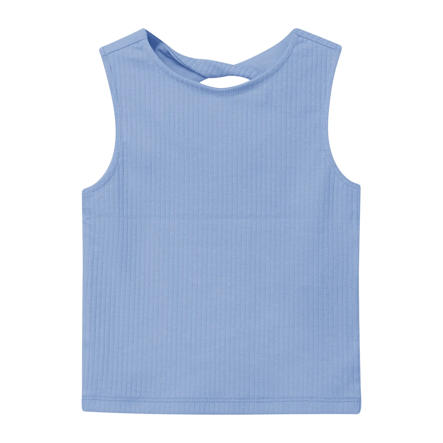 T-shirt sans manches en côtes avec cut-out et détail nœud fille s.Oliver