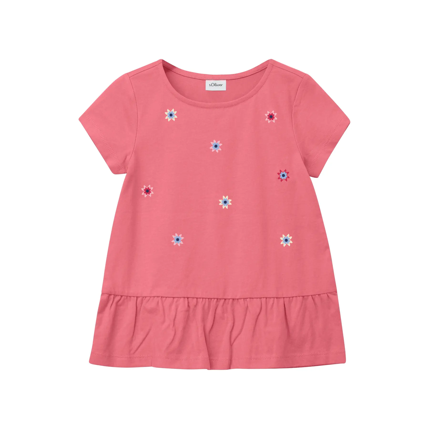 Zachte A-vorm T-shirt met plooien en borduurwerk voor meisje s.Oliver