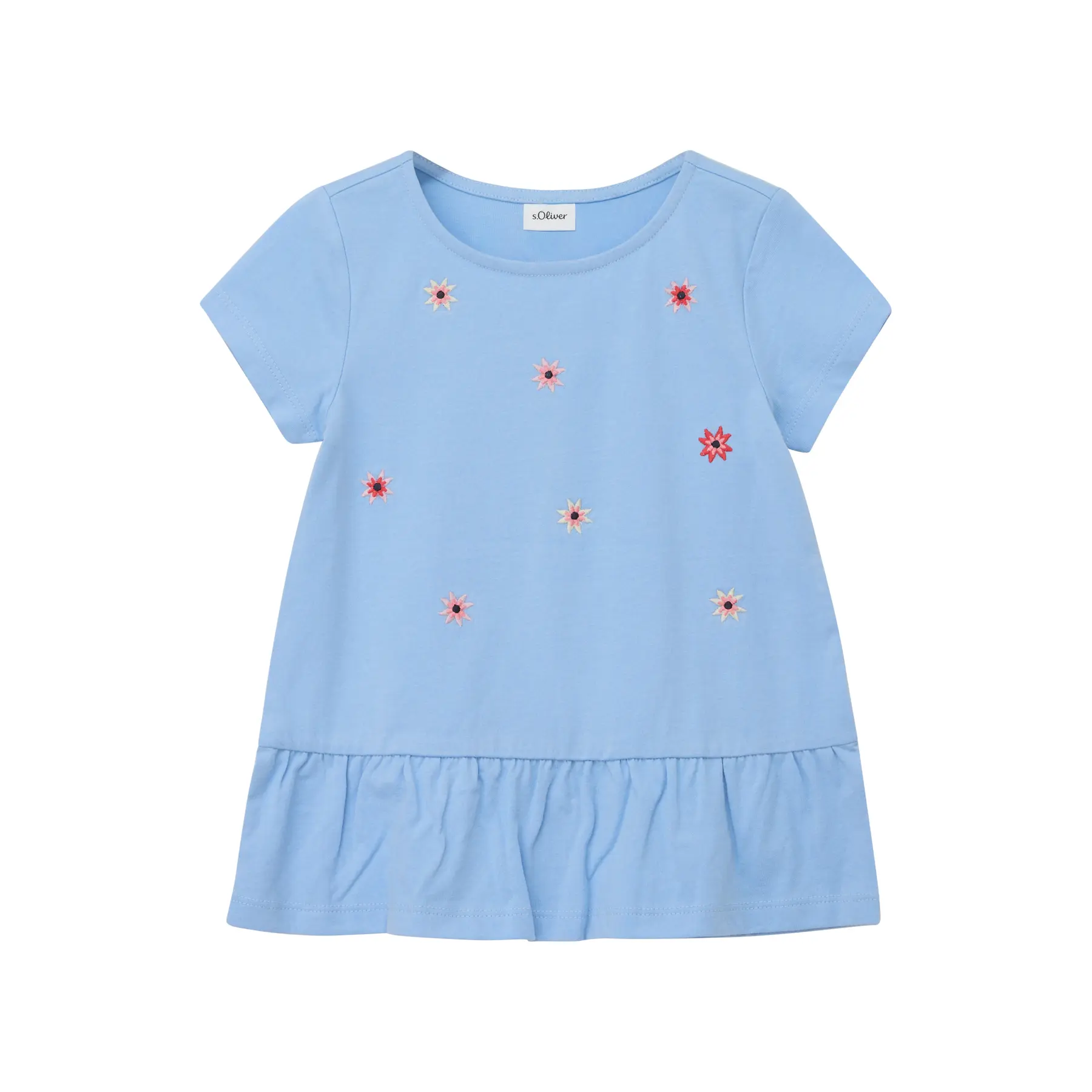 Zachte A-vorm T-shirt met plooien en borduurwerk voor meisje s.Oliver