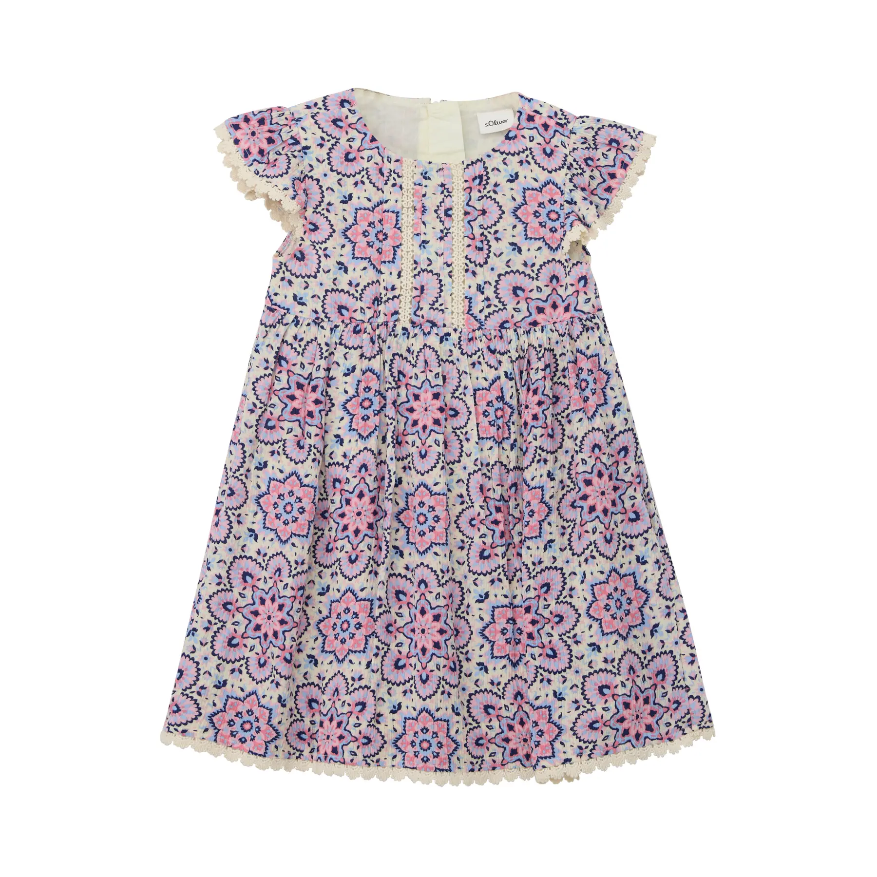 Robe corta a linea A con nervature e maniche a farfalla bambina s.Oliver