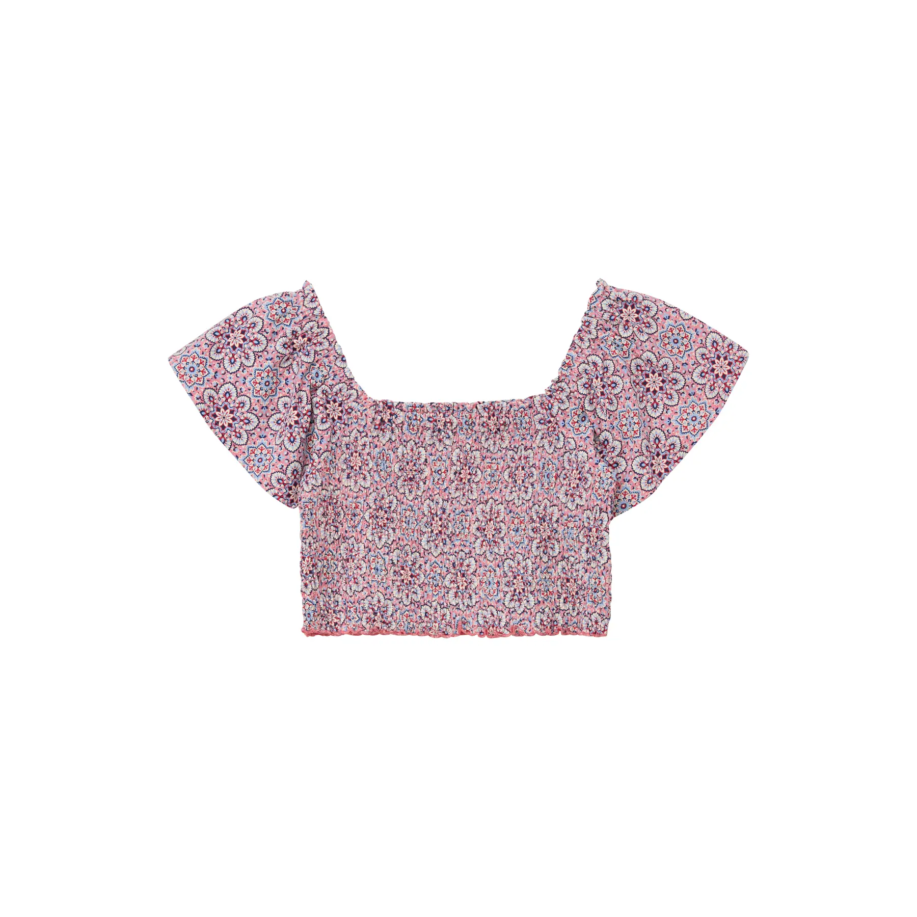 T-shirt corto spalle scoperte con maniche a volant ragazza s.Oliver