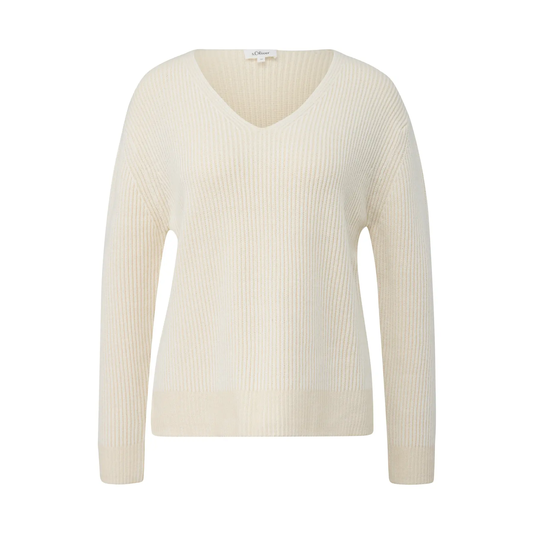 Pull en maille de coton mélangé avec encolure en V femme s.Oliver