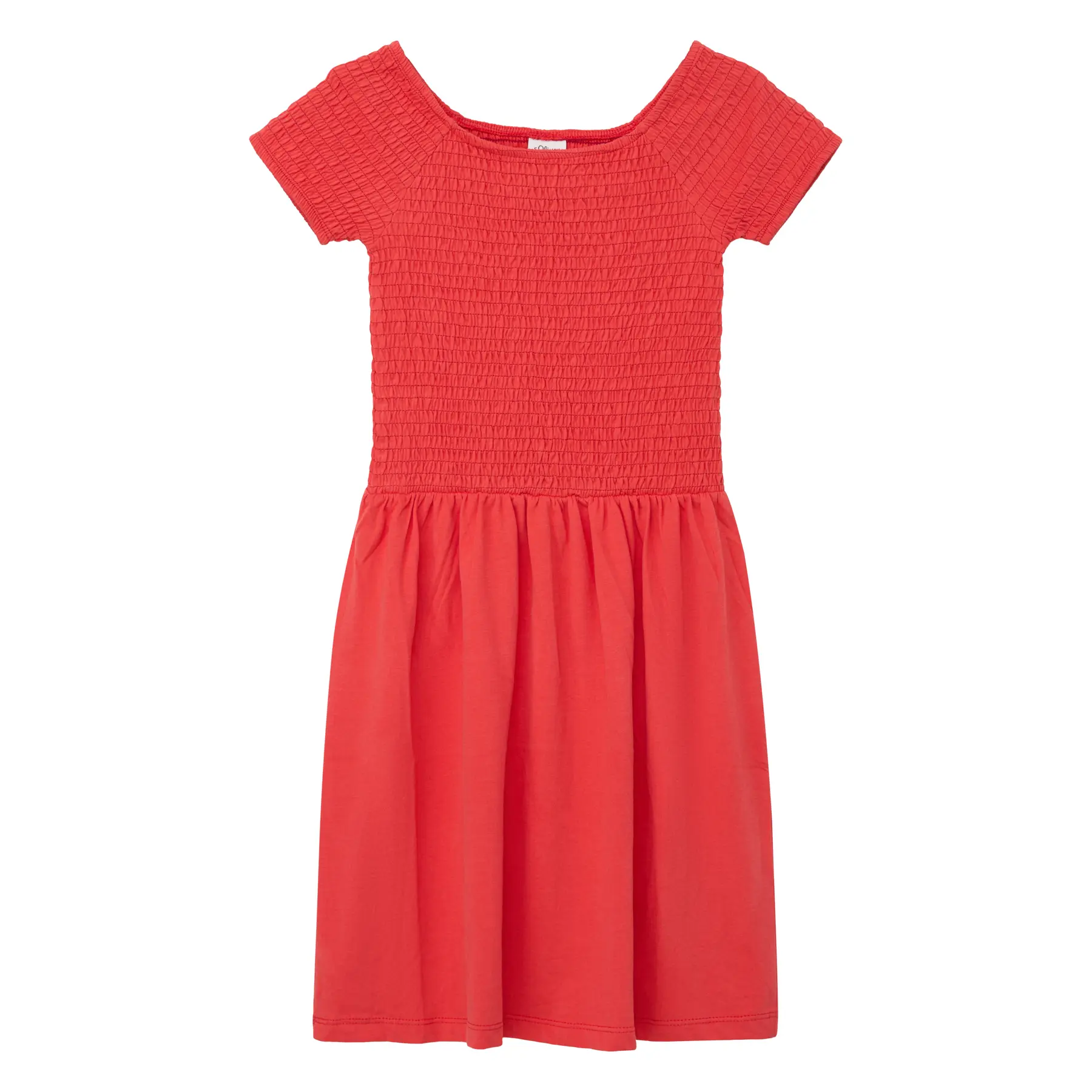 Robe courte épaules dénudées avec fronces et détail smocké fille s.Oliver