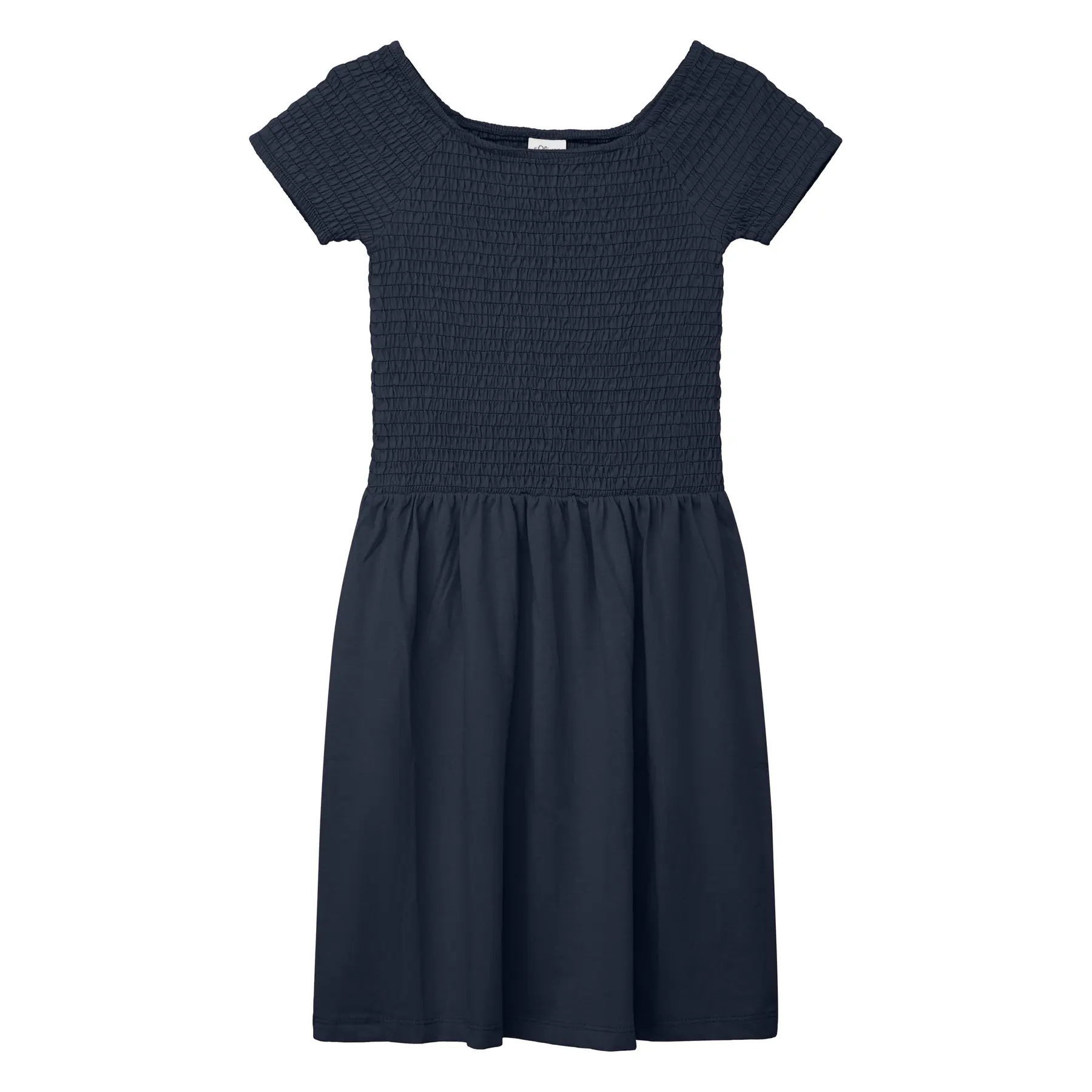 Robe courte épaules dénudées avec fronces et détail smocké fille s.Oliver