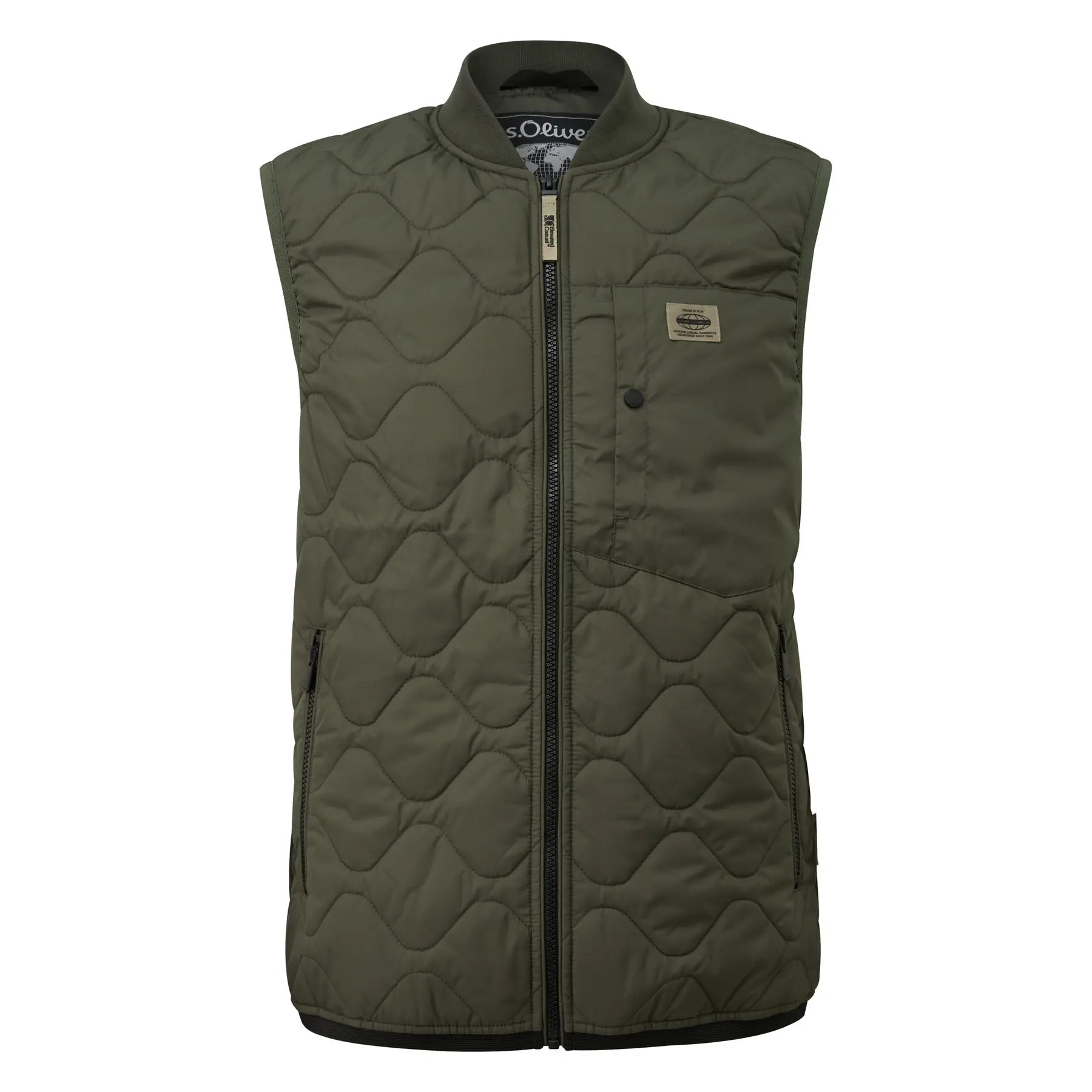 Gilet trapuntato leggero con collo bomber in stile workwear s.Oliver