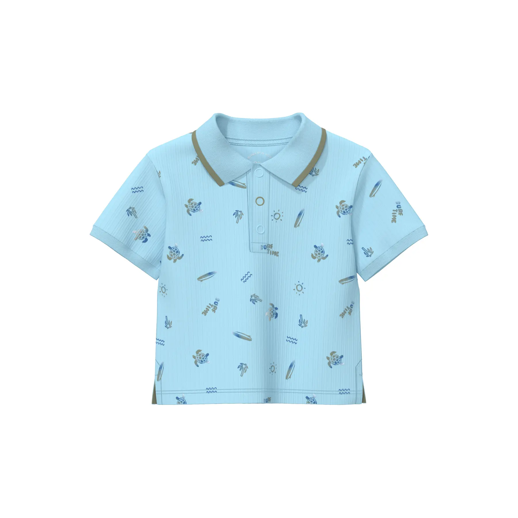 Rippstrick-Polo mit Allover-Print für Babys s.Oliver